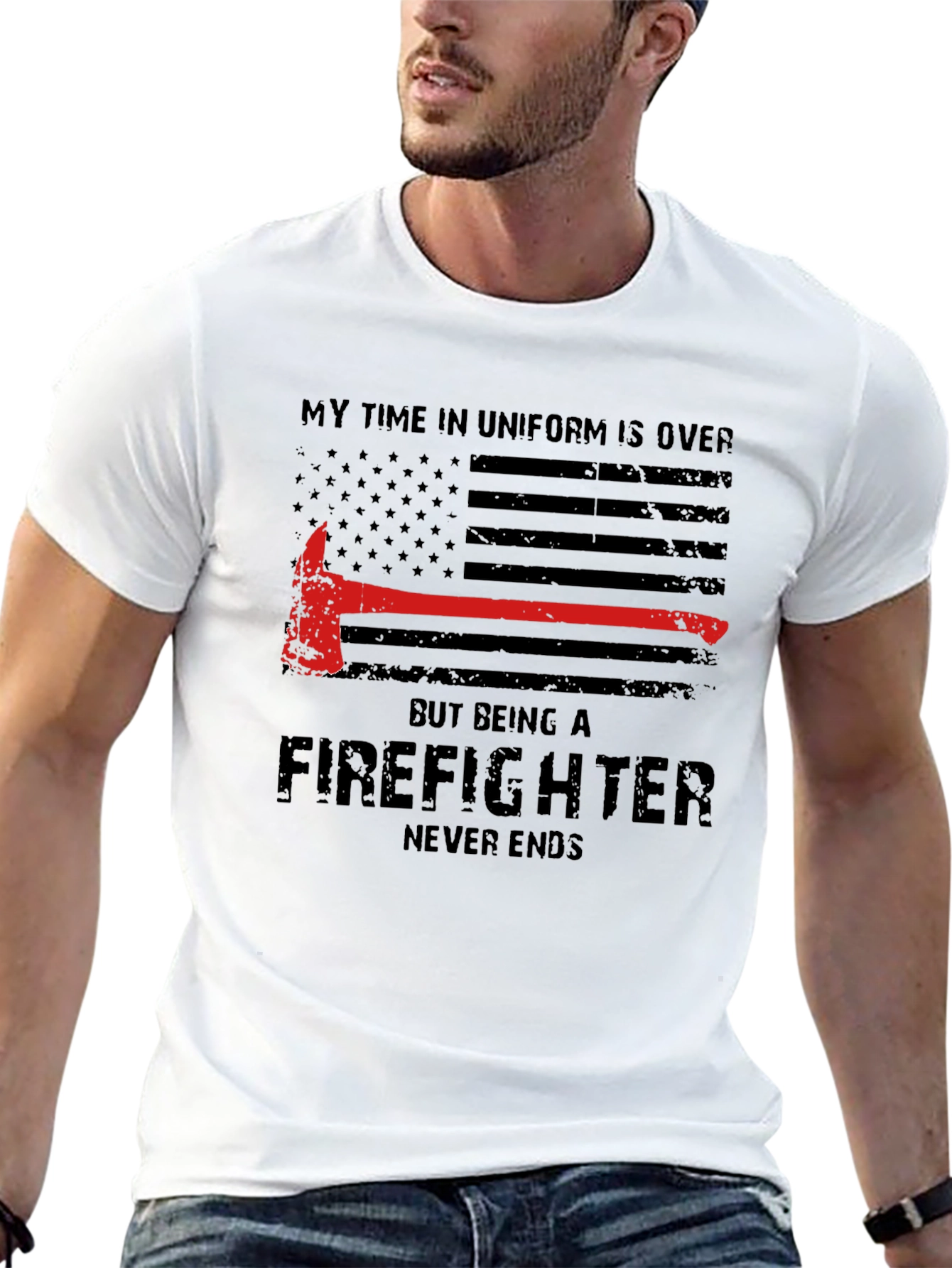 Firefighter Never Ends Black T-Shirt