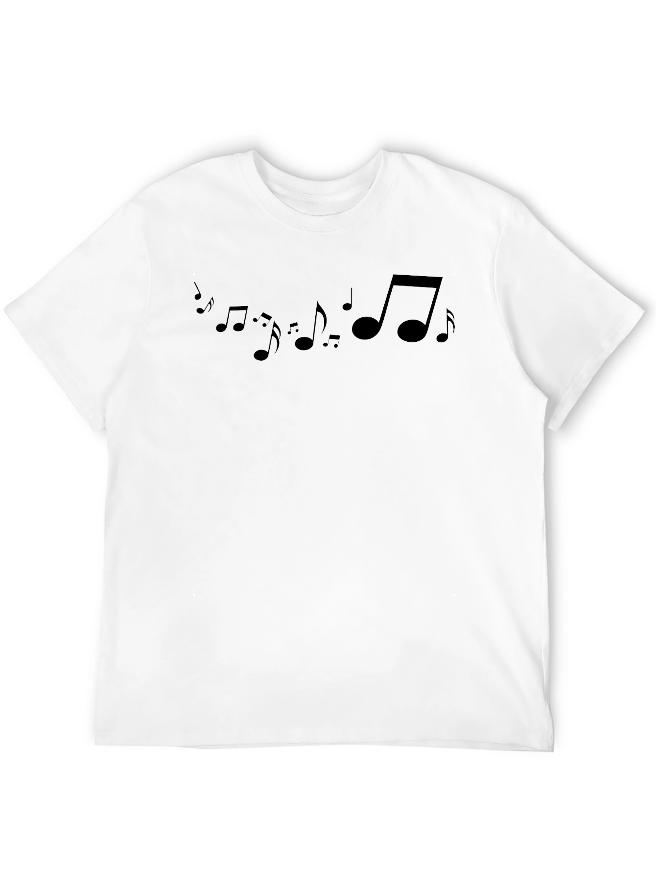 Musical Notes Graphic Black T-Shirt