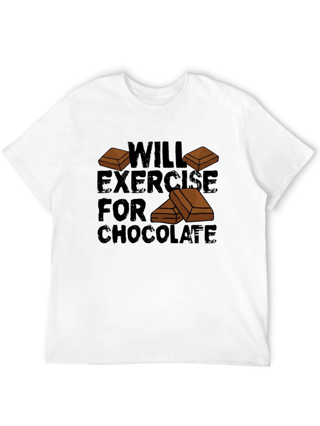Will Exercise for Chocolate Mens Black T-Shirt