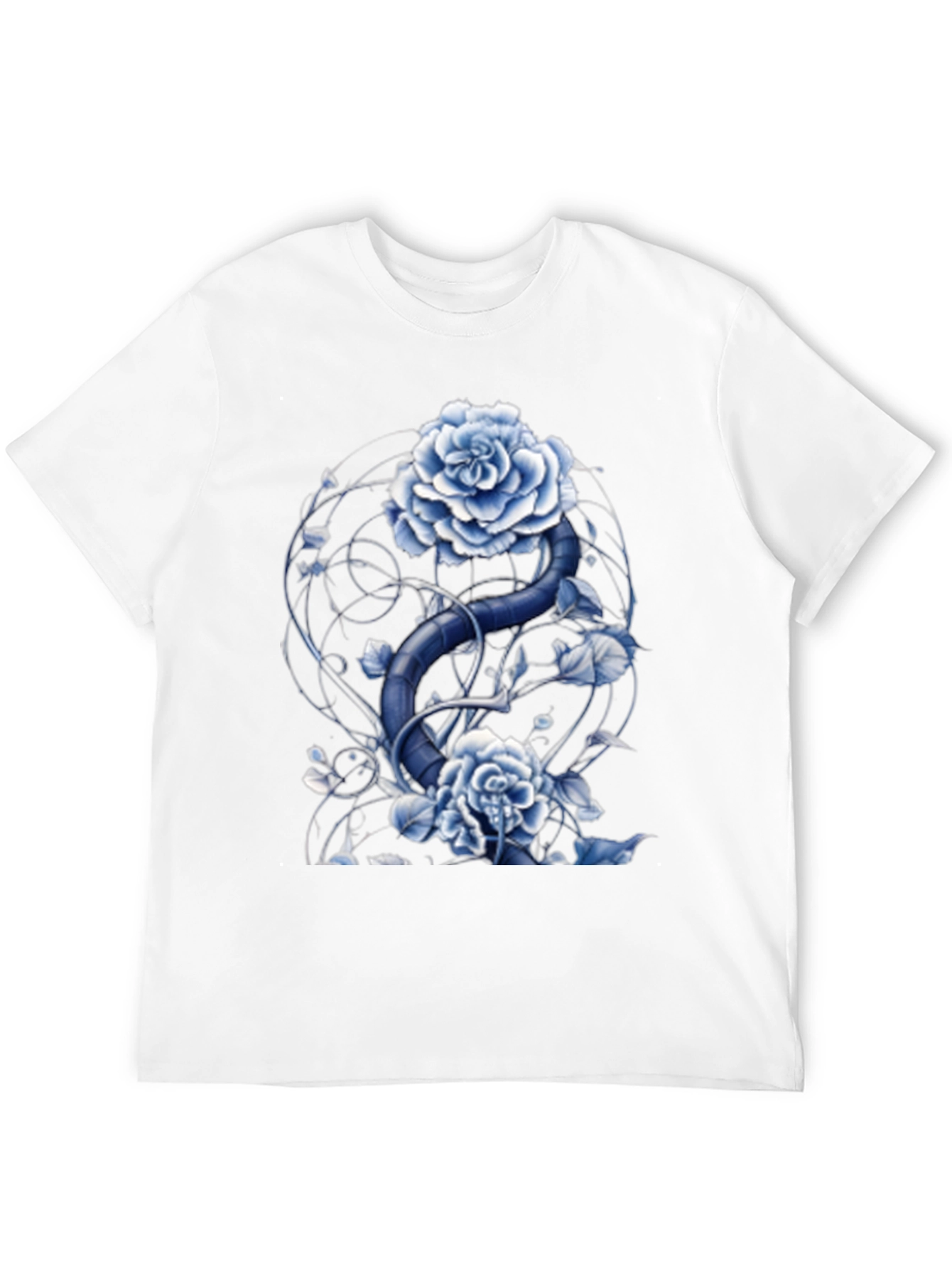 Blue Rose and Snake Graphic Tee