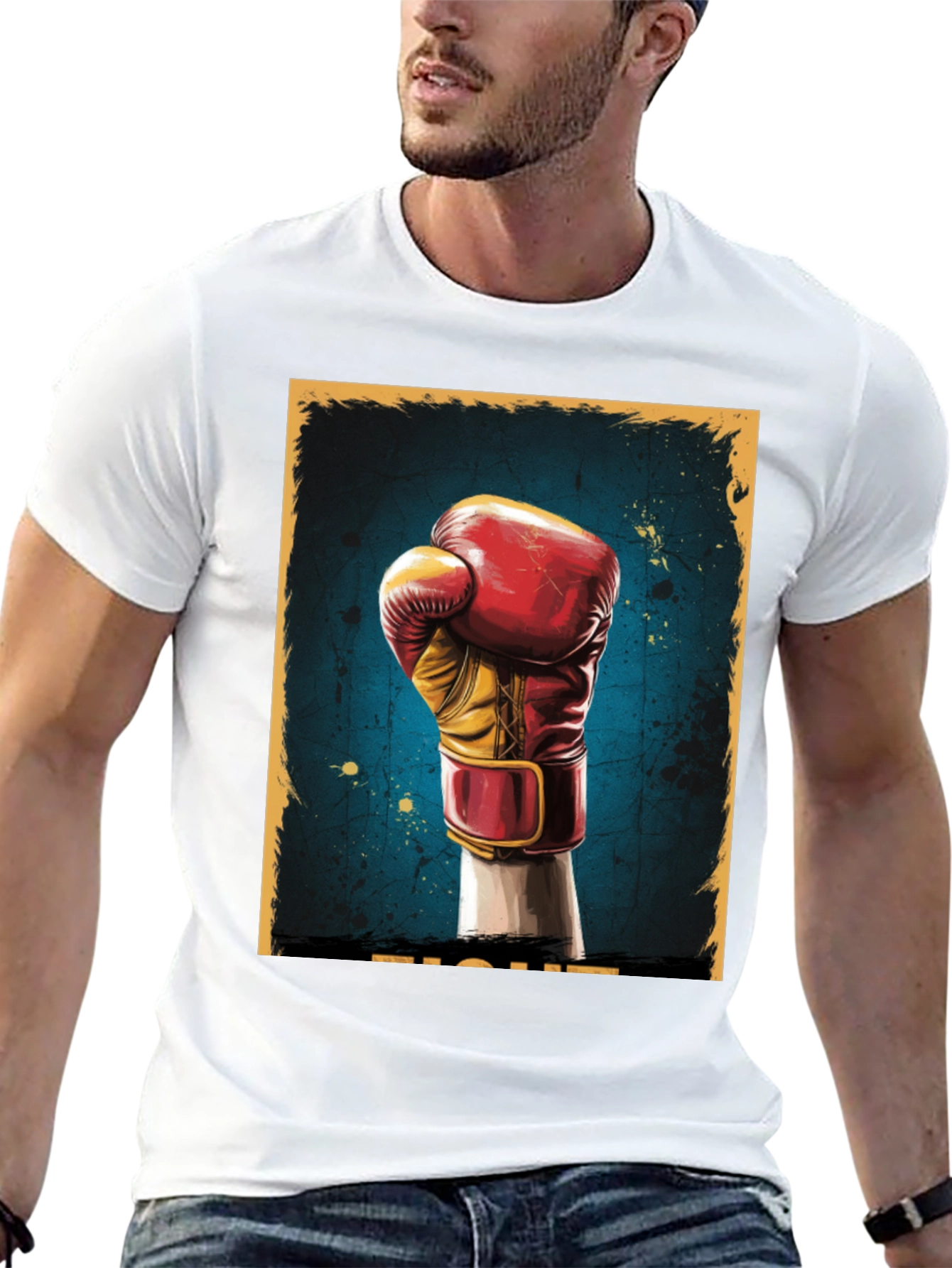 Fight Graphic Tee - Boxing Glove Print