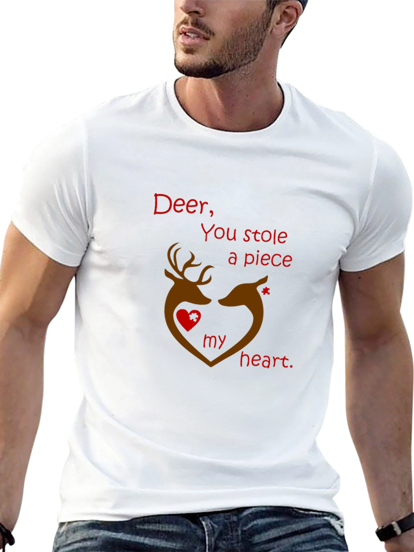 Deer Heart T-Shirt - Romantic Graphic Tee
