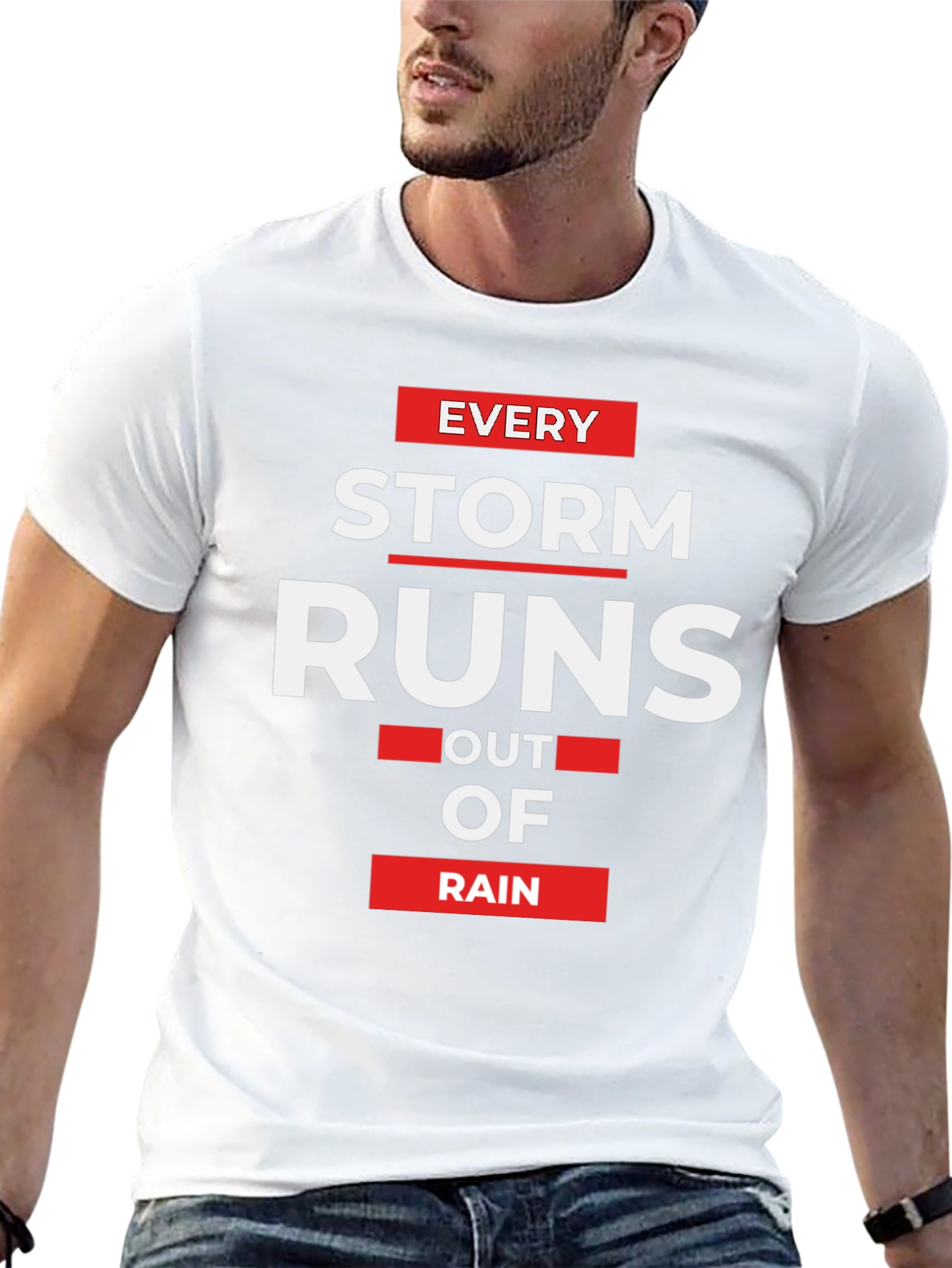 Inspirational Storm Runs Out of Rain Black T-Shirt