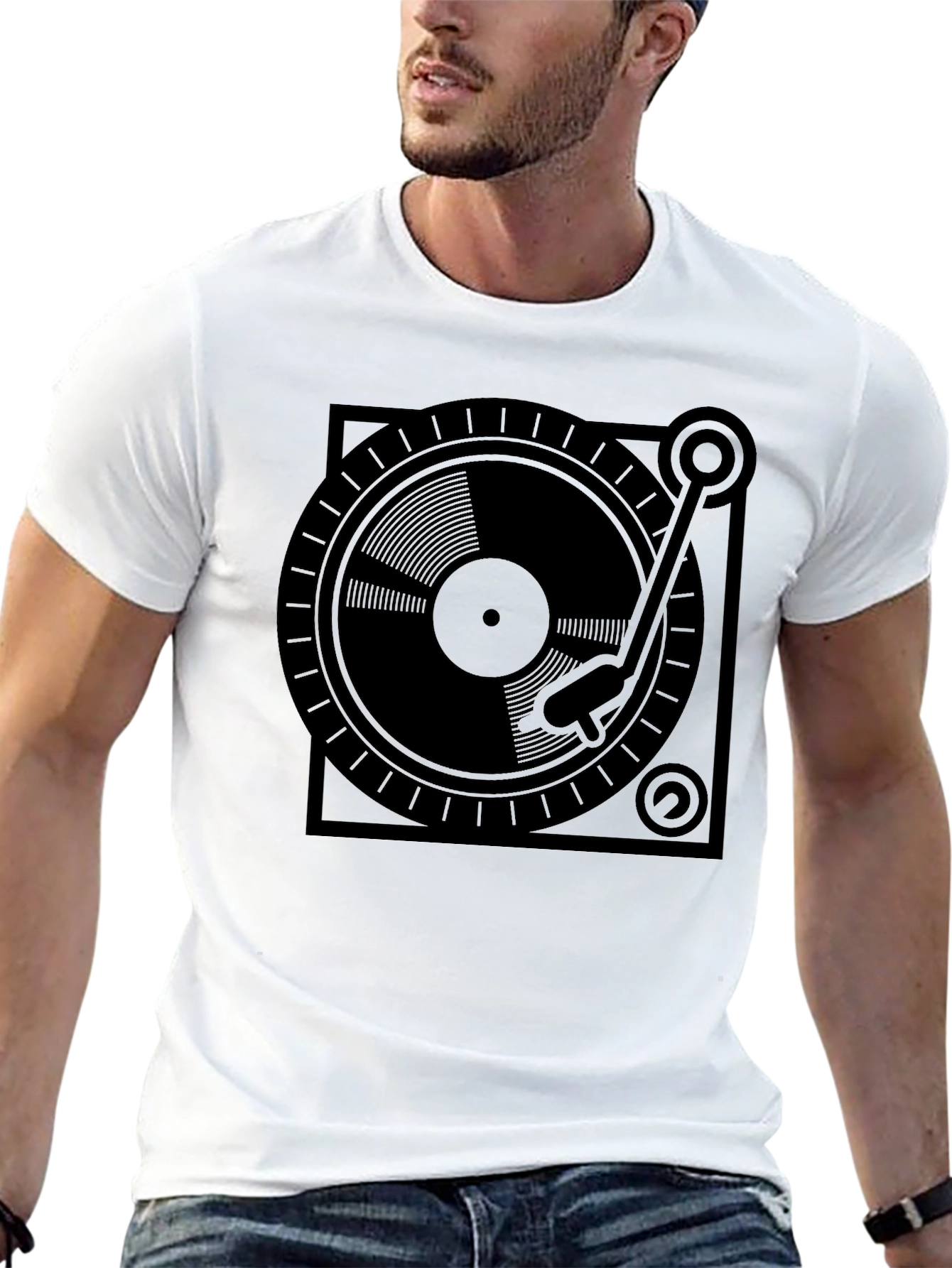 DJ Turntable Graphic Tee - Black