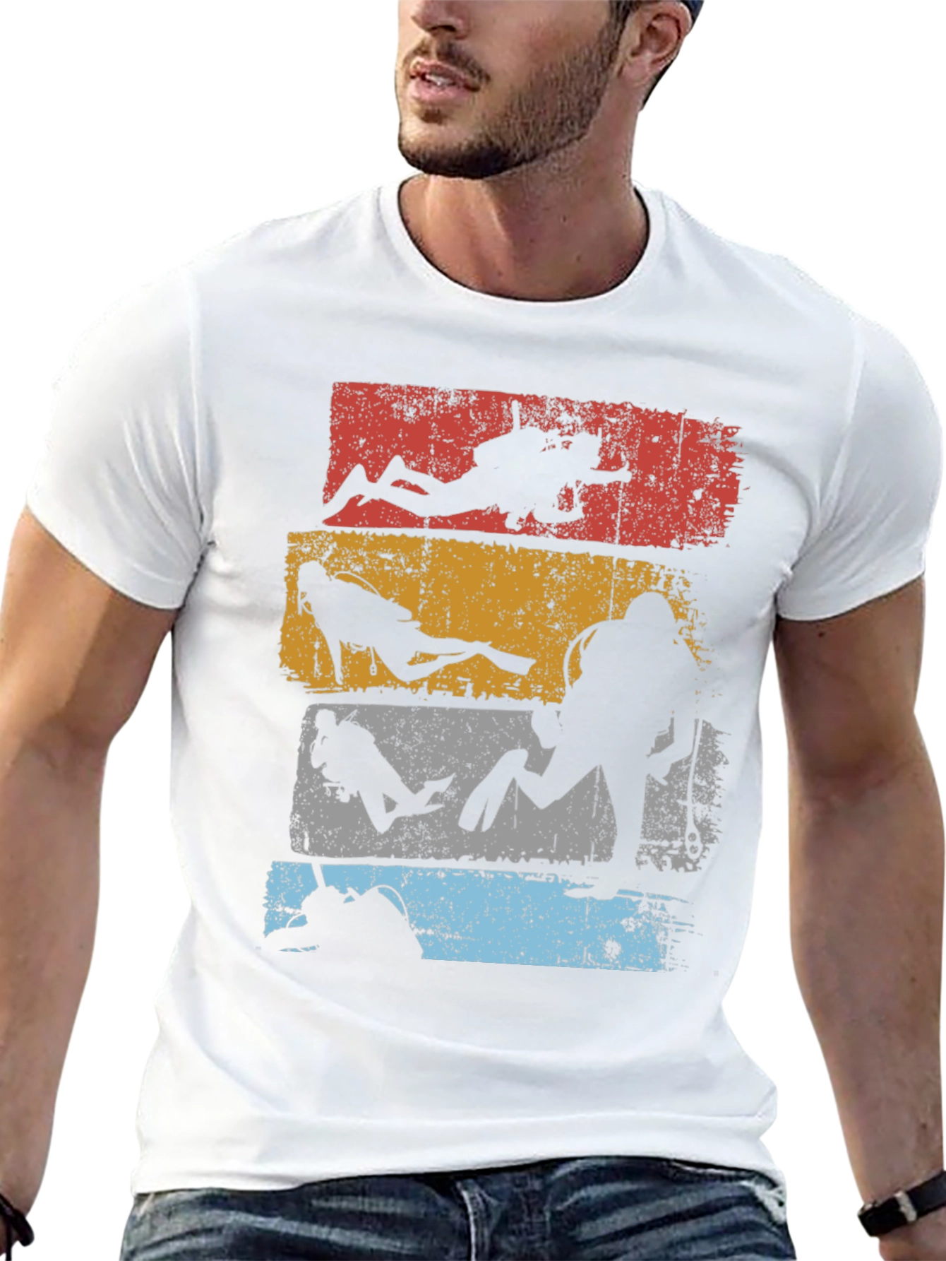 Diver Silhouette Retro T-Shirt