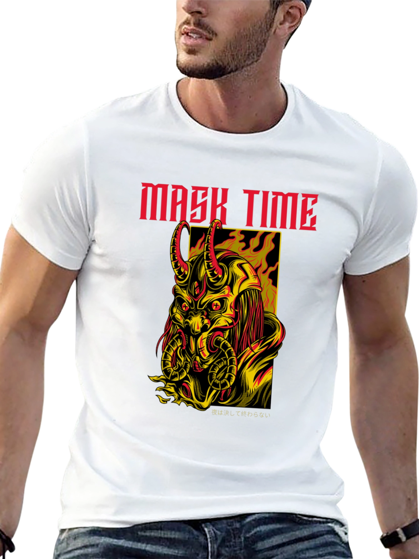 Mask Time Graphic Tee - Dark Aesthetic