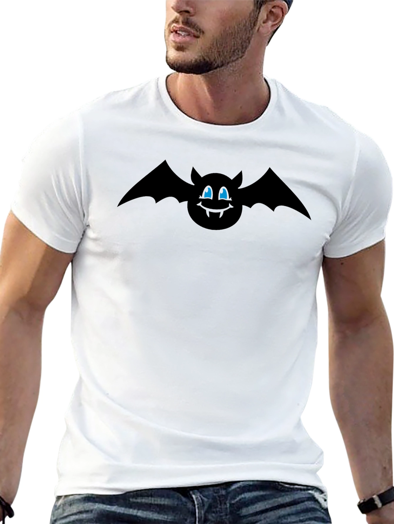 Black Bat Graphic Tee - Halloween Fun!