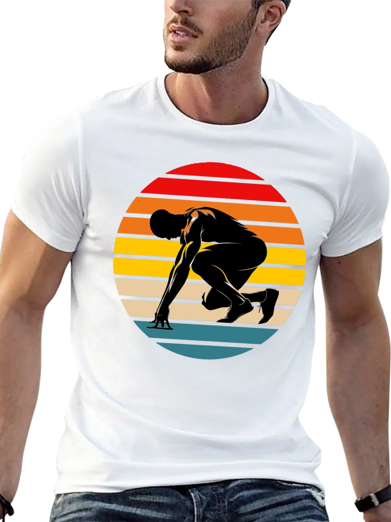 Retro Runner Graphic Tee - Black