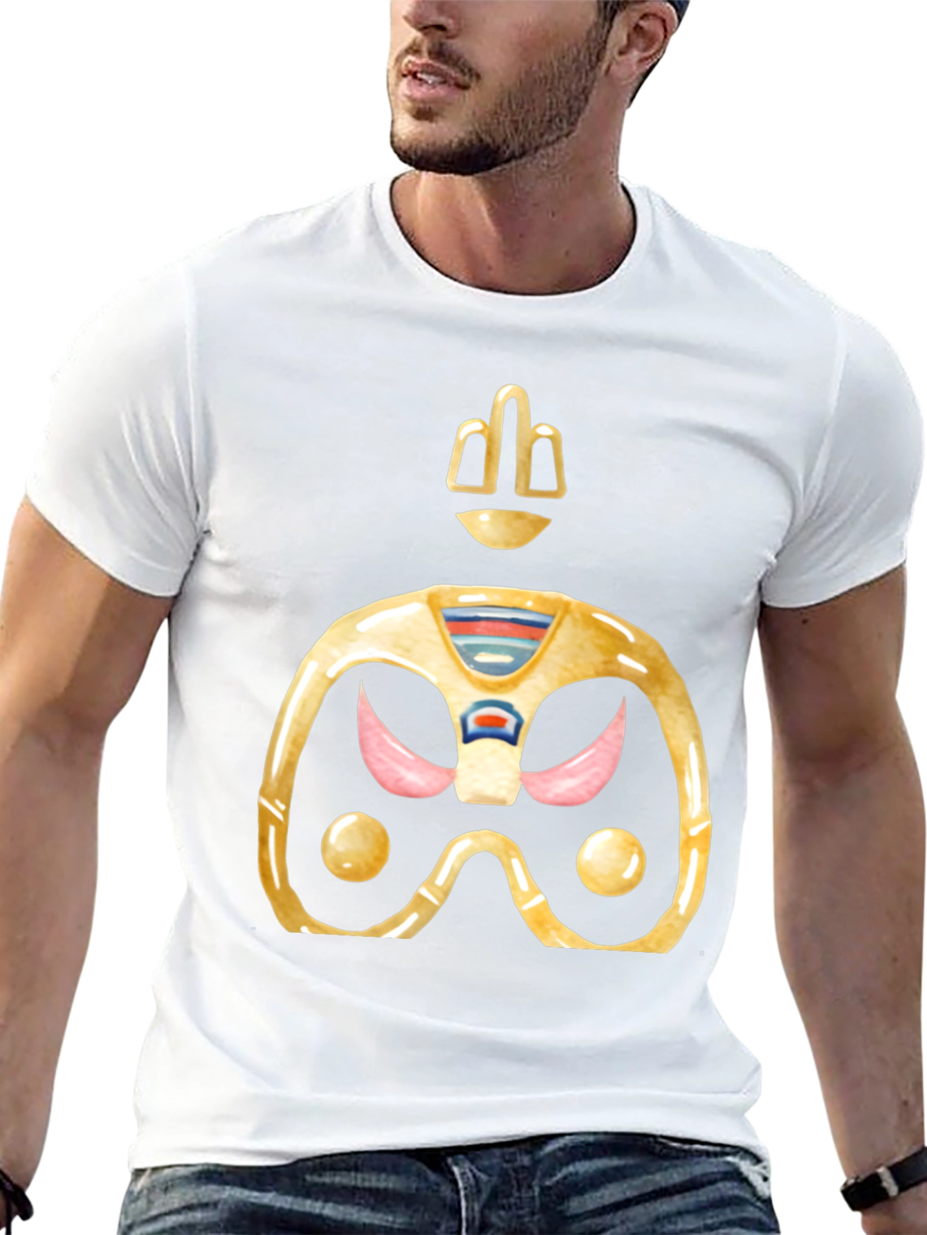 Retro Gaming T-Shirt - Gold Space Controller