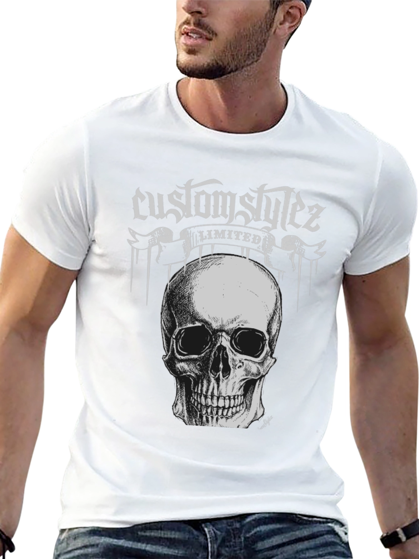 Customstylez Skull Graphic Tee