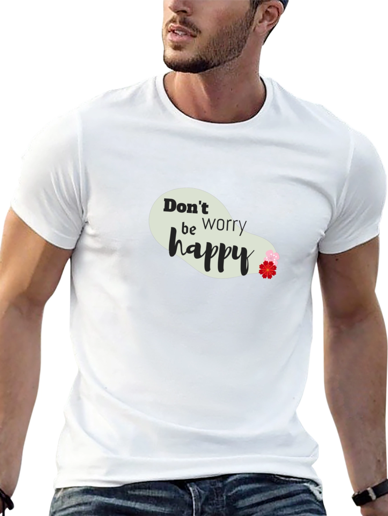 Dont Worry Be Happy Black T-Shirt