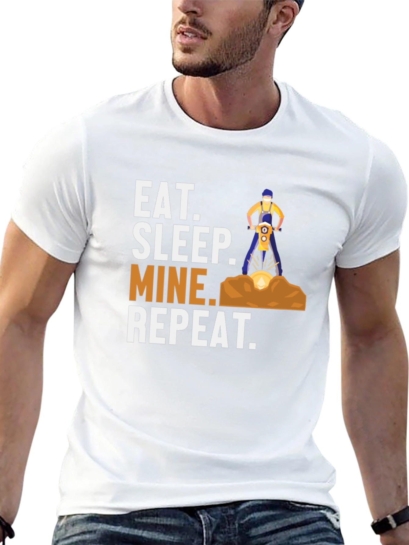 Eat Sleep Mine Repeat Graphic T-Shirt
