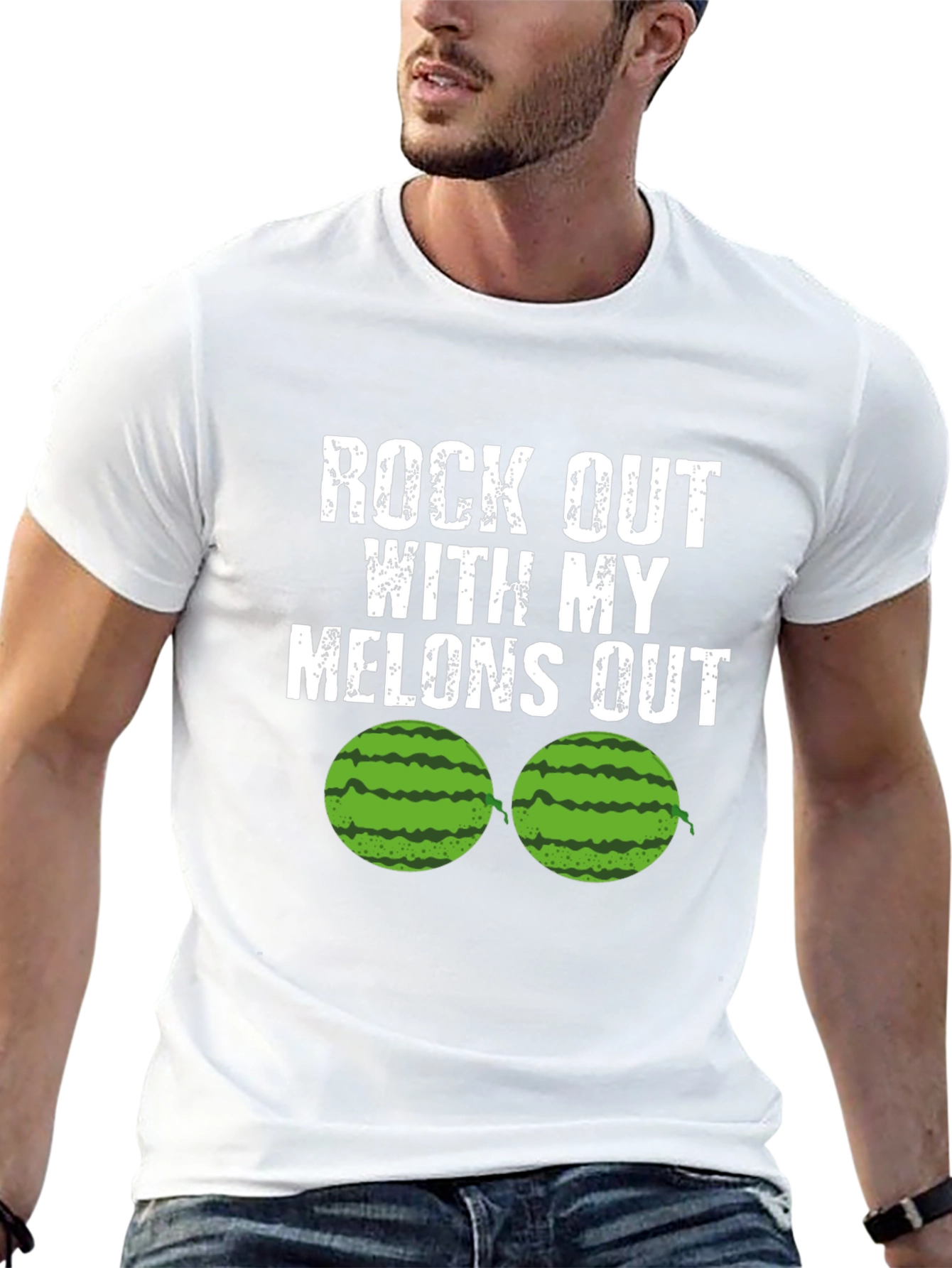 Rock Out With My Melons Out Funny T-Shirt
