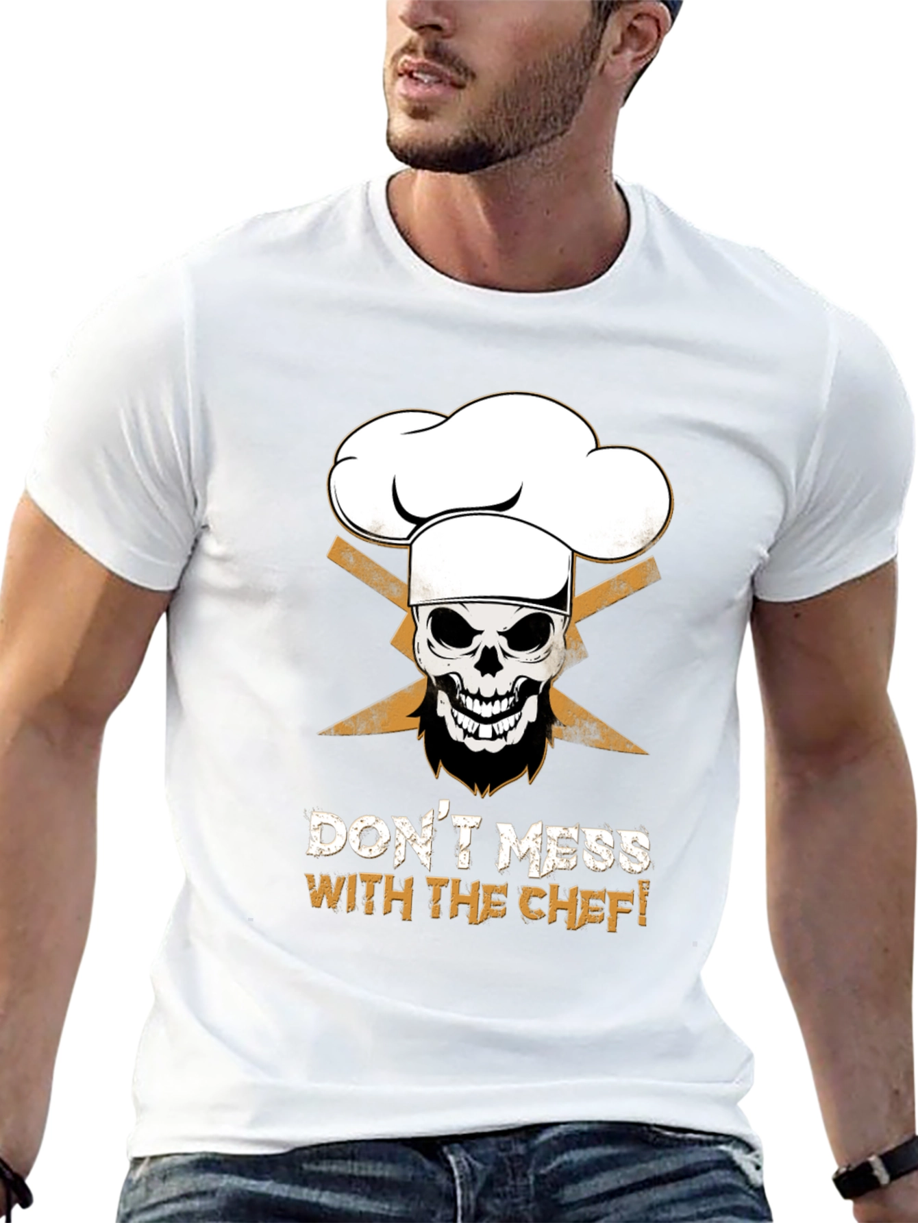Dont Mess With The Chef Skull Graphic T-Shirt