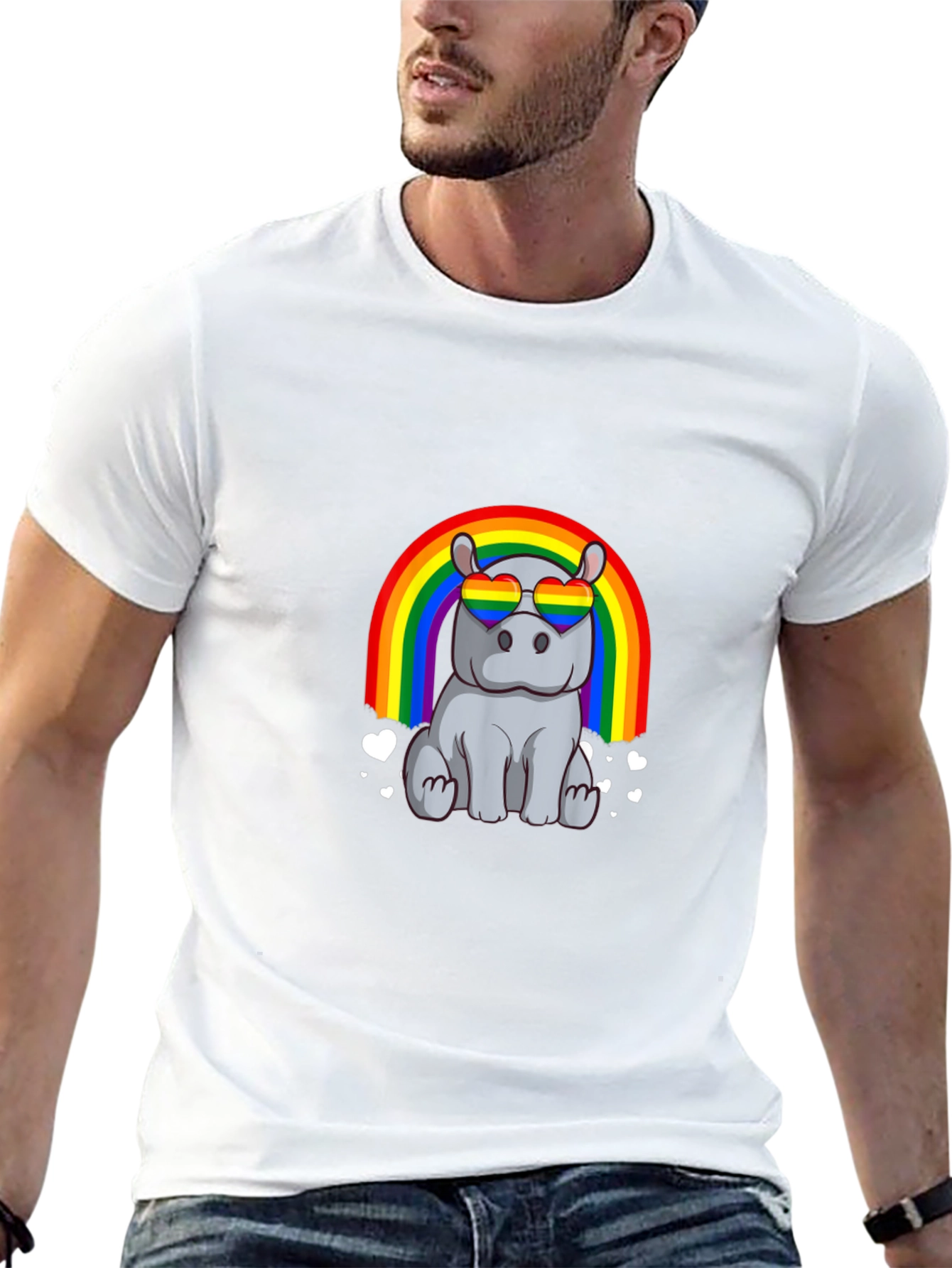 Hippo Rainbow LGBTQ Pride T-Shirt