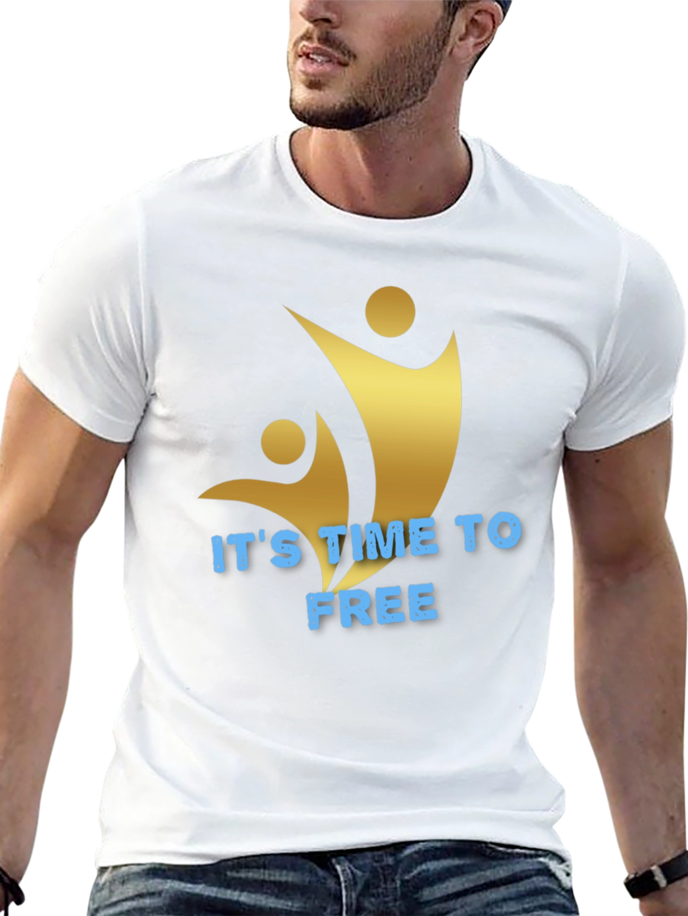 Its Time To Free Black Graphic Tee