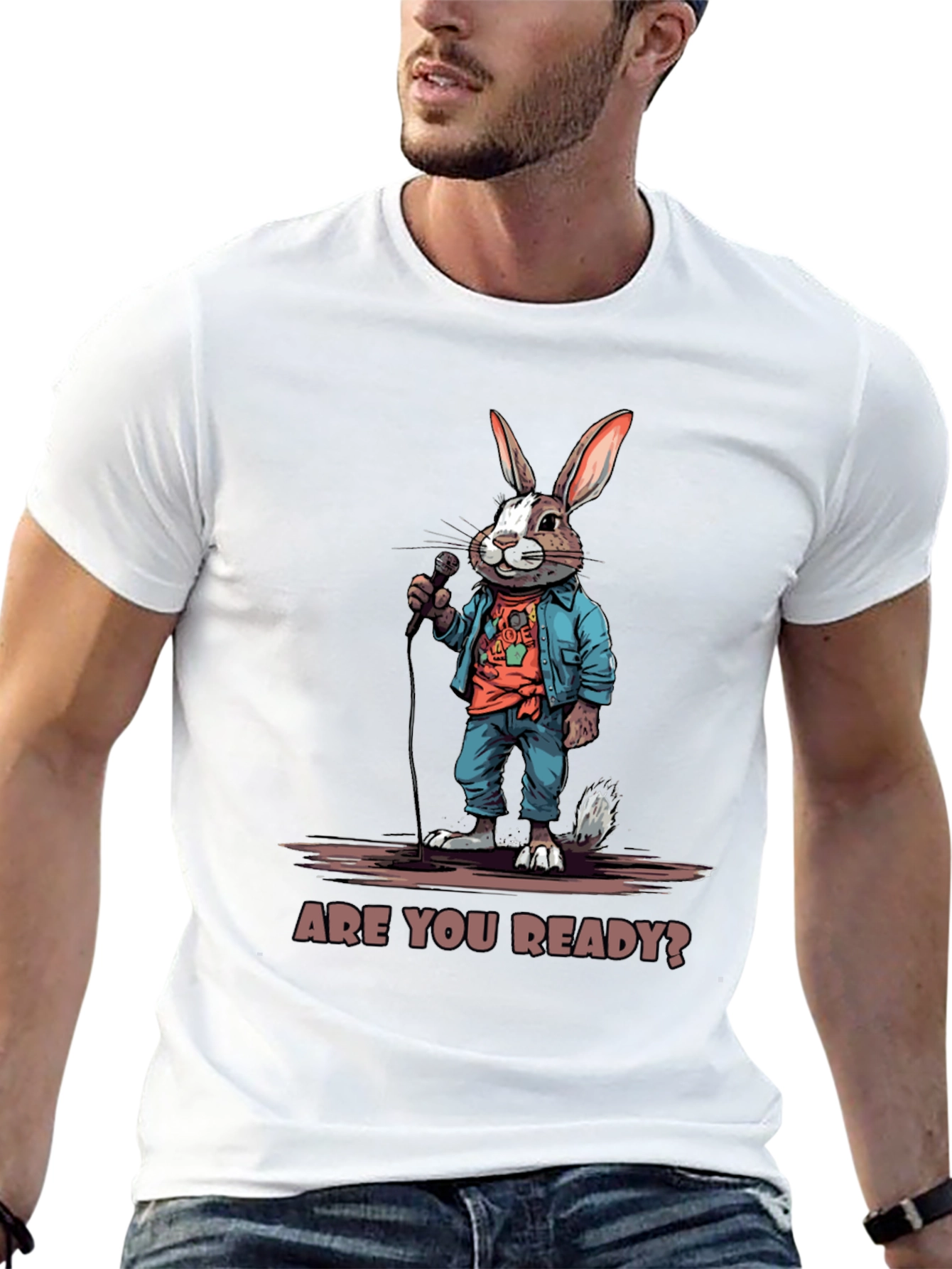Are You Ready? Bunny Graphic T-Shirt