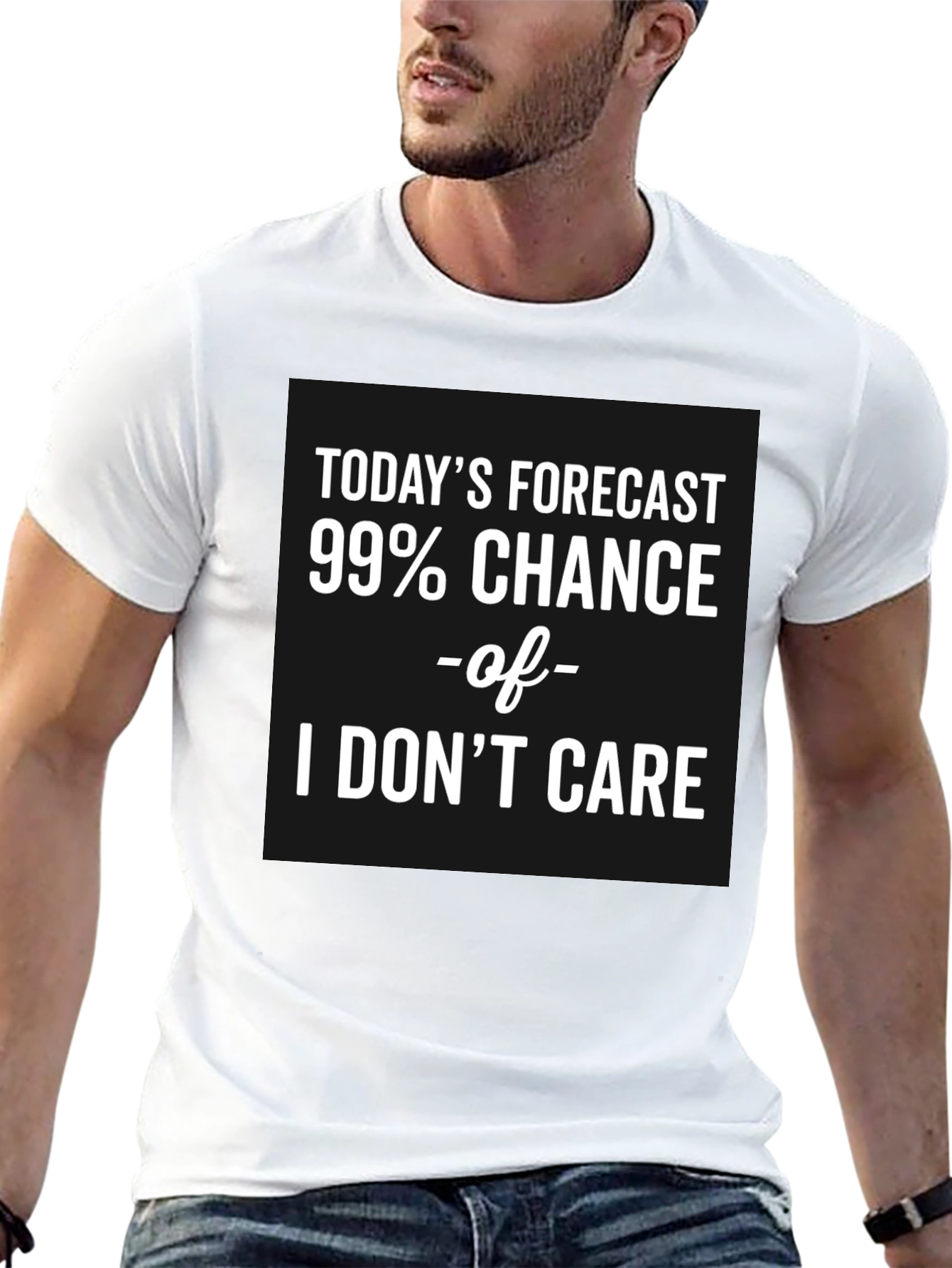 Funny Todays Forecast I Dont Care Graphic T-Shirt