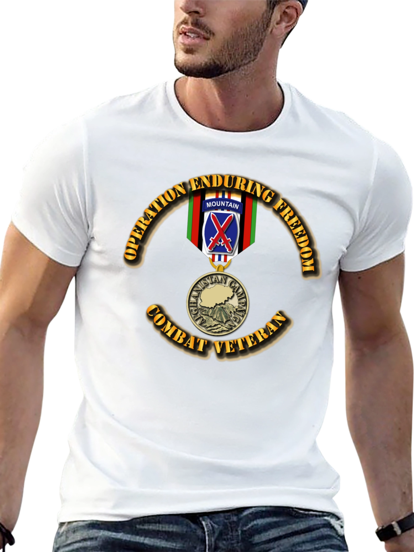 Operation Enduring Freedom Combat Veteran Black T-Shirt