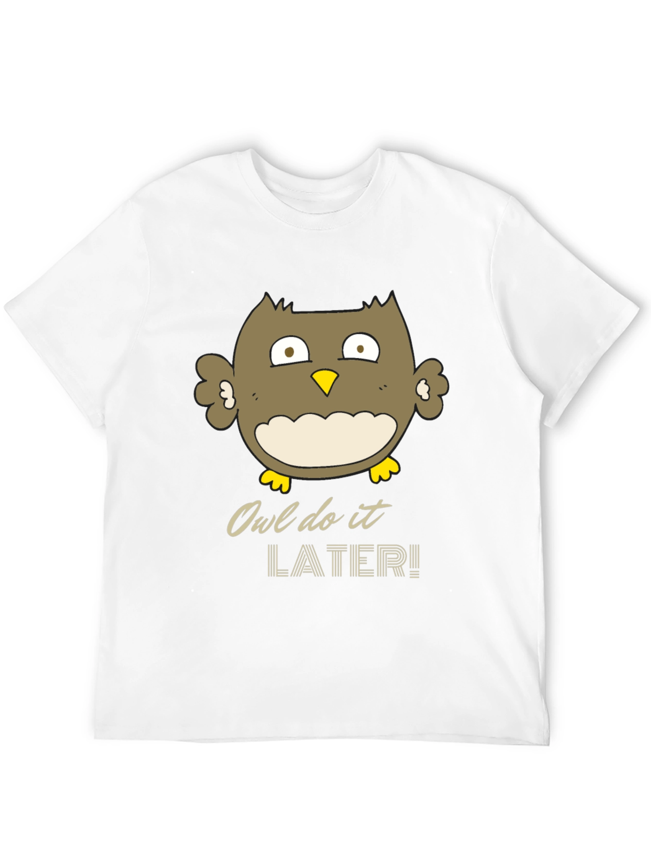 Owl Do It Later Funny Graphic T-Shirt