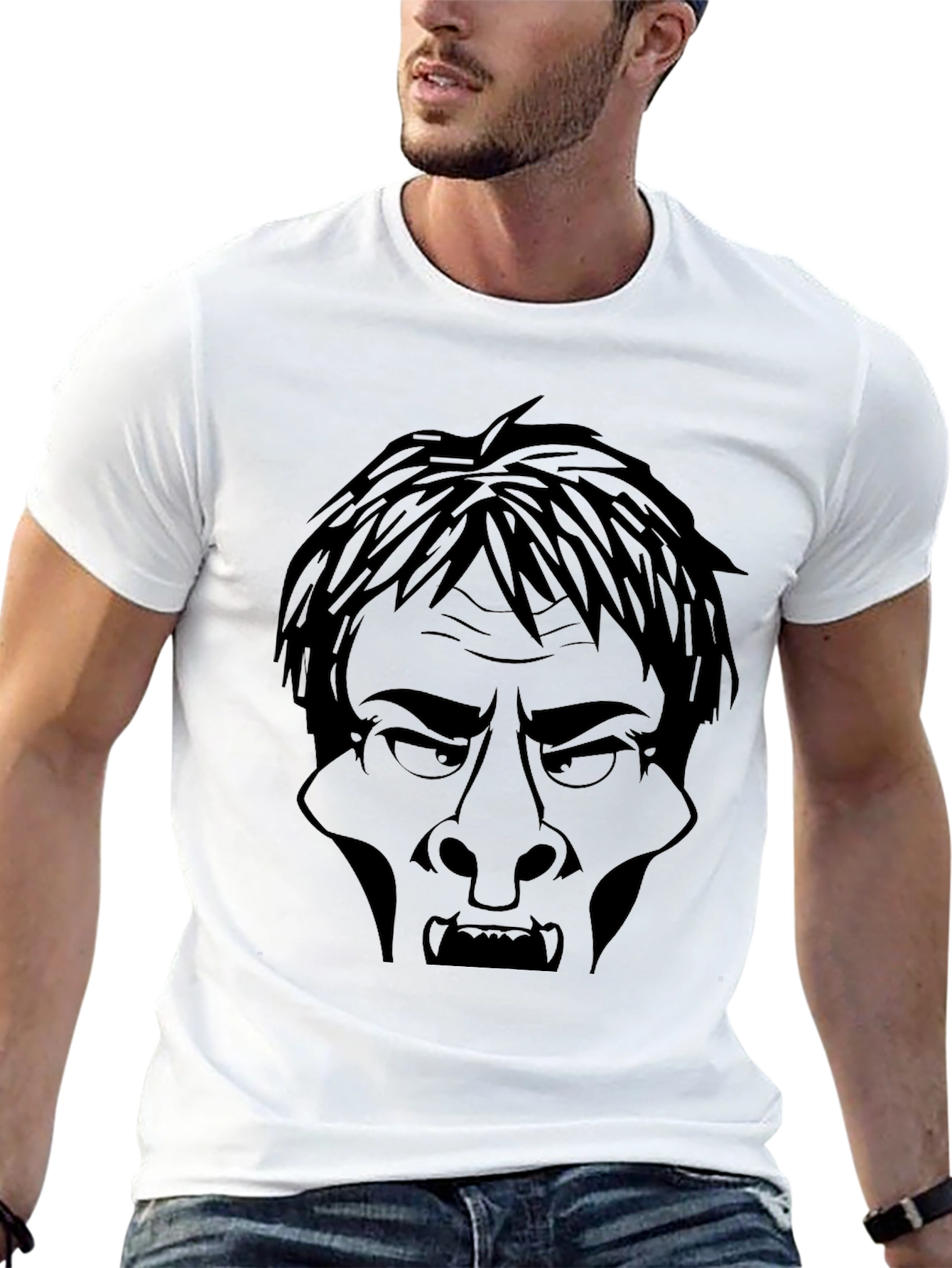 Vampire Face Graphic Tee - Mens Black T-Shirt