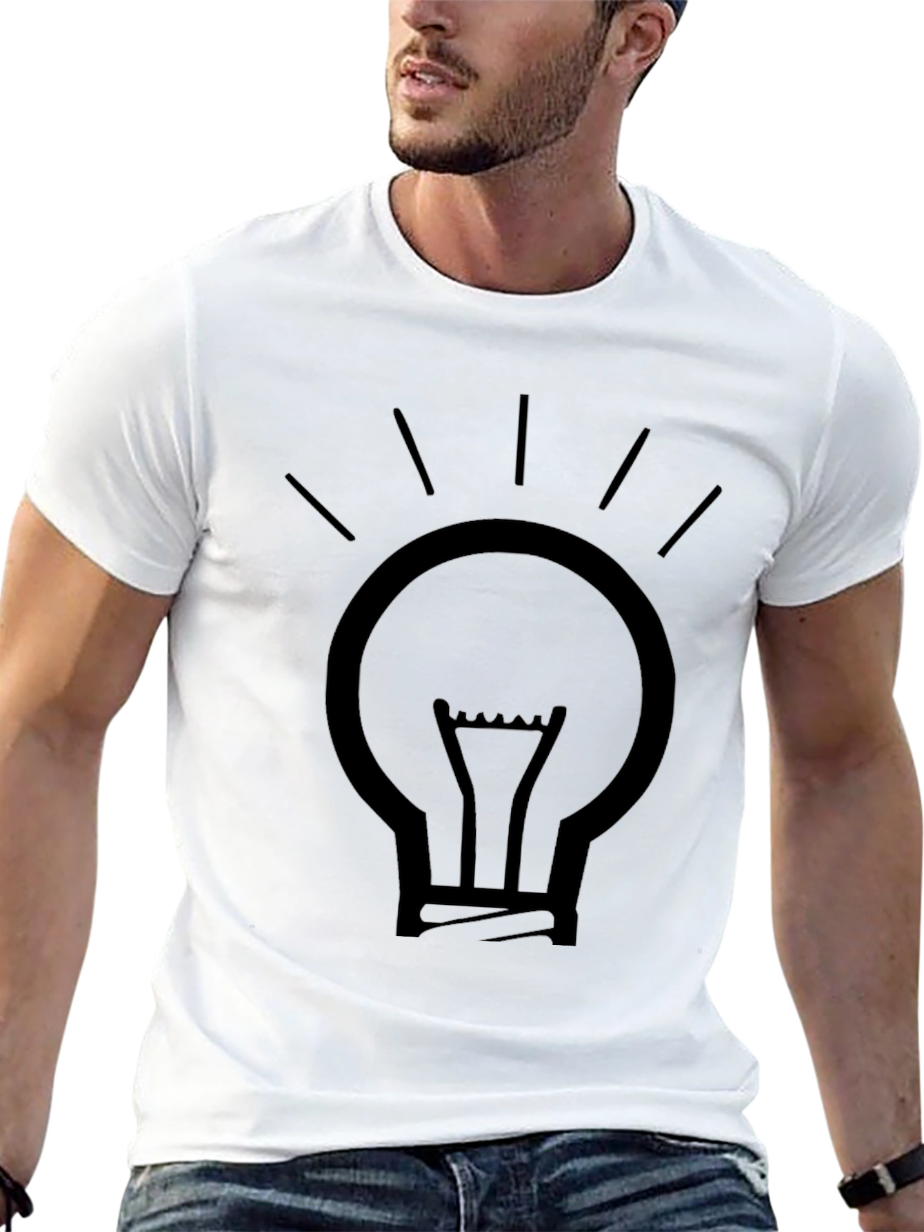 Black Light Bulb Graphic Tee - Idea Inspired Shirt