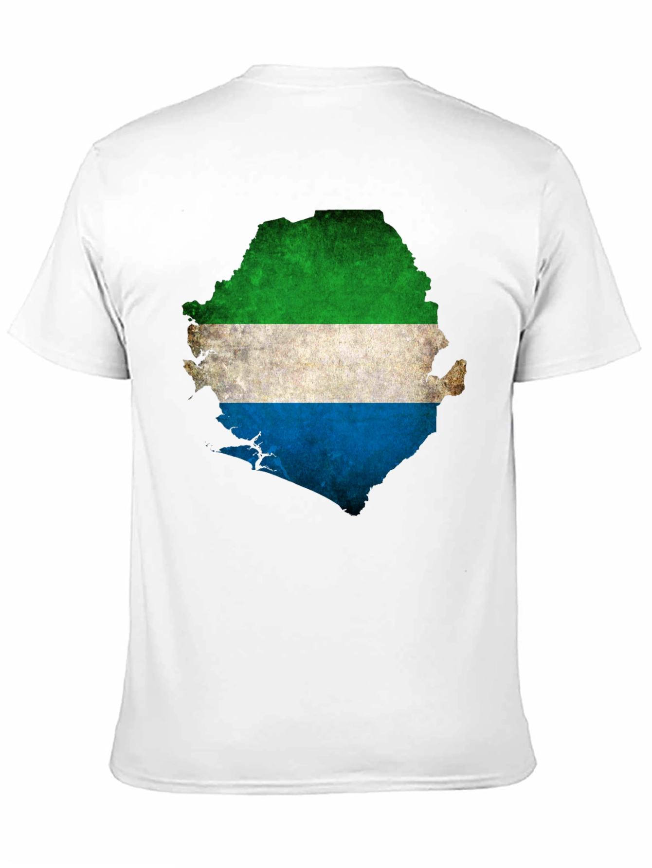Sierra Leone Flag Map T-Shirt - Black