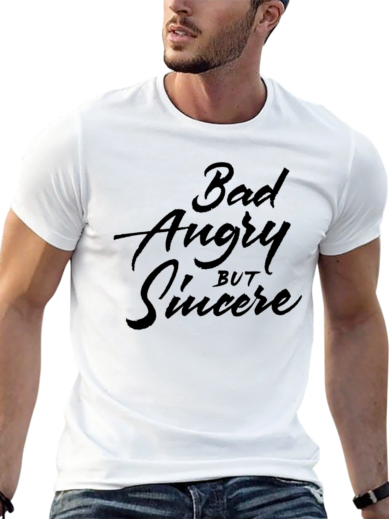 Bad Angry But Sincere Black Graphic Tee