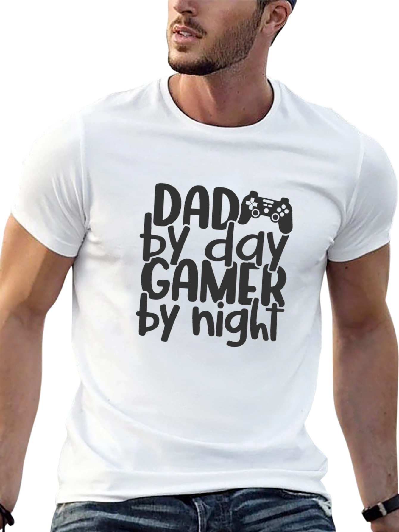 Dad By Day Gamer By Night Mens Black T-Shirt