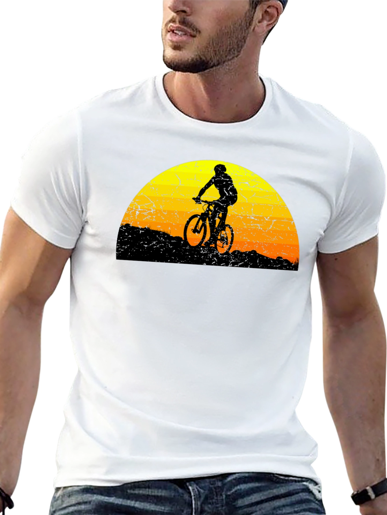 Mountain Biker Sunset Graphic Tee