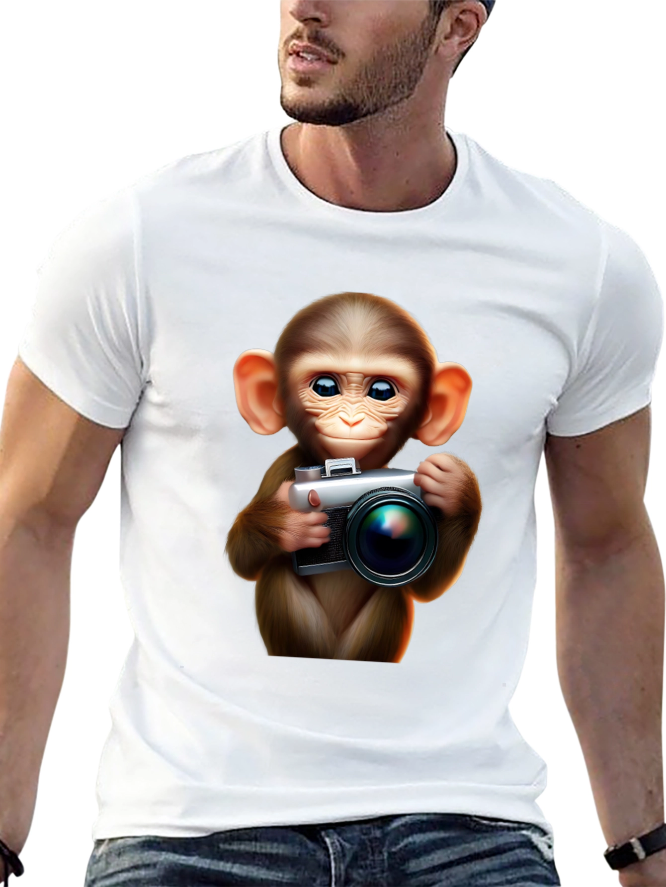 Monkey Photographer Graphic Tee