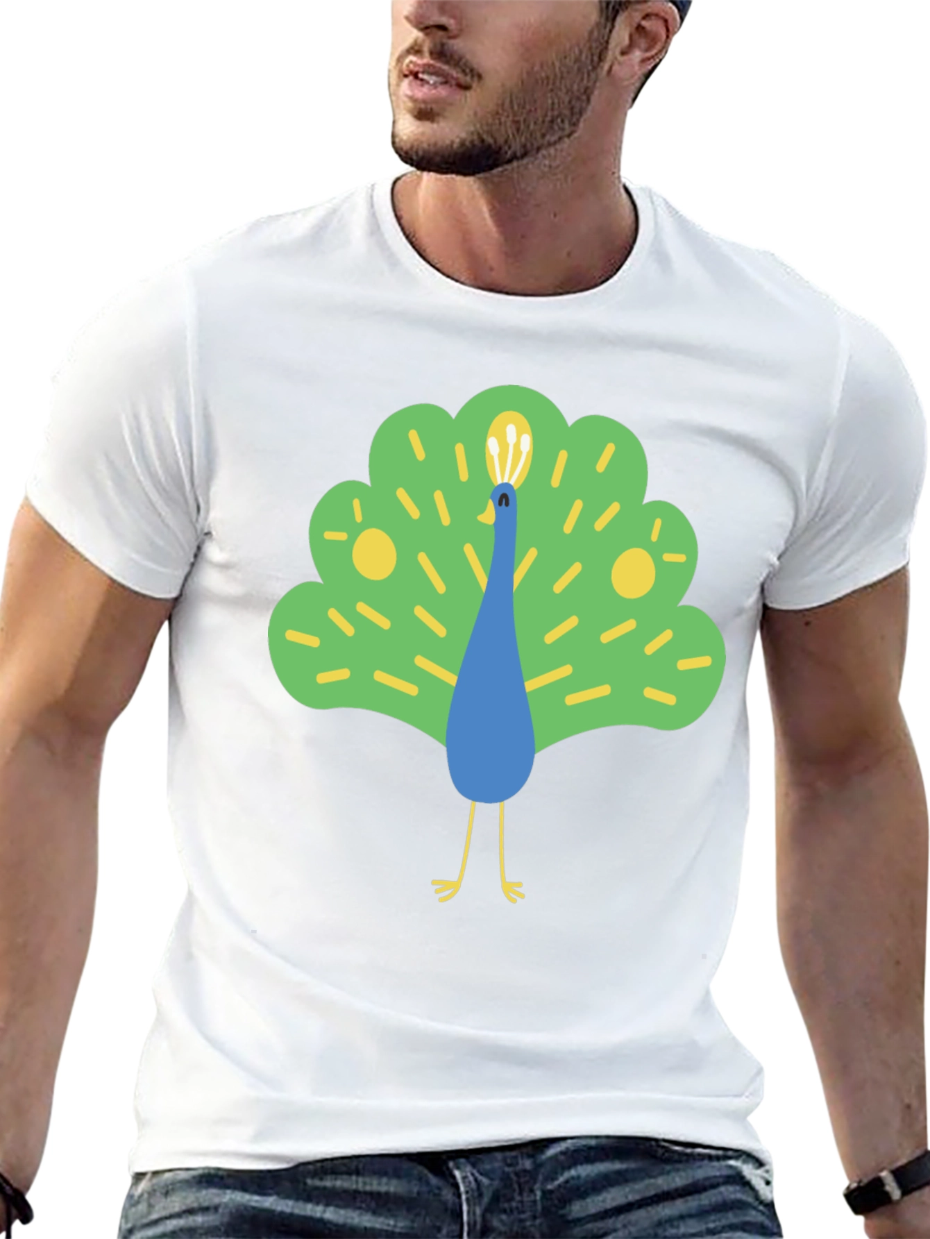 Peacock Graphic Tee - Mens Black T-Shirt