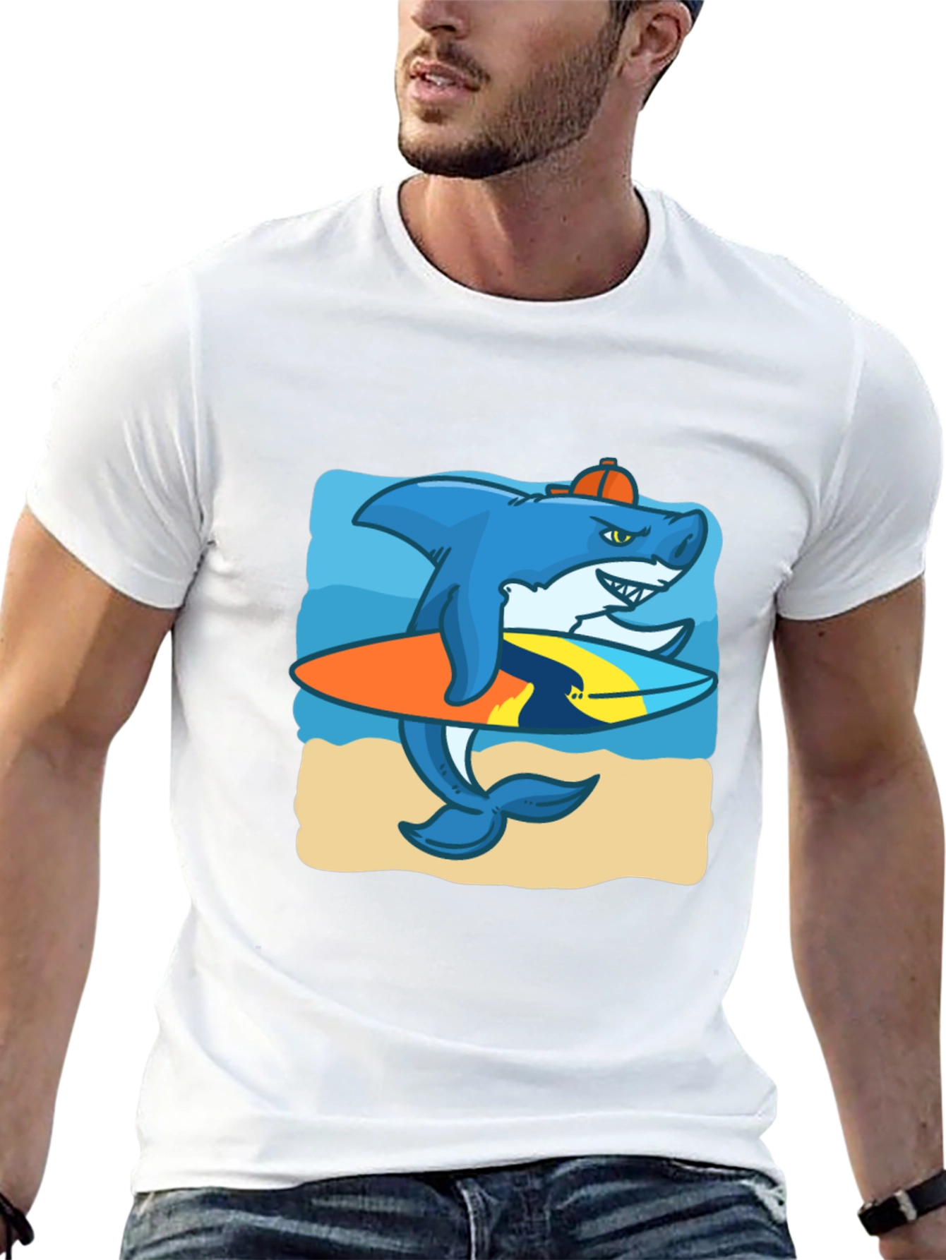 Surfing Shark Graphic Tee