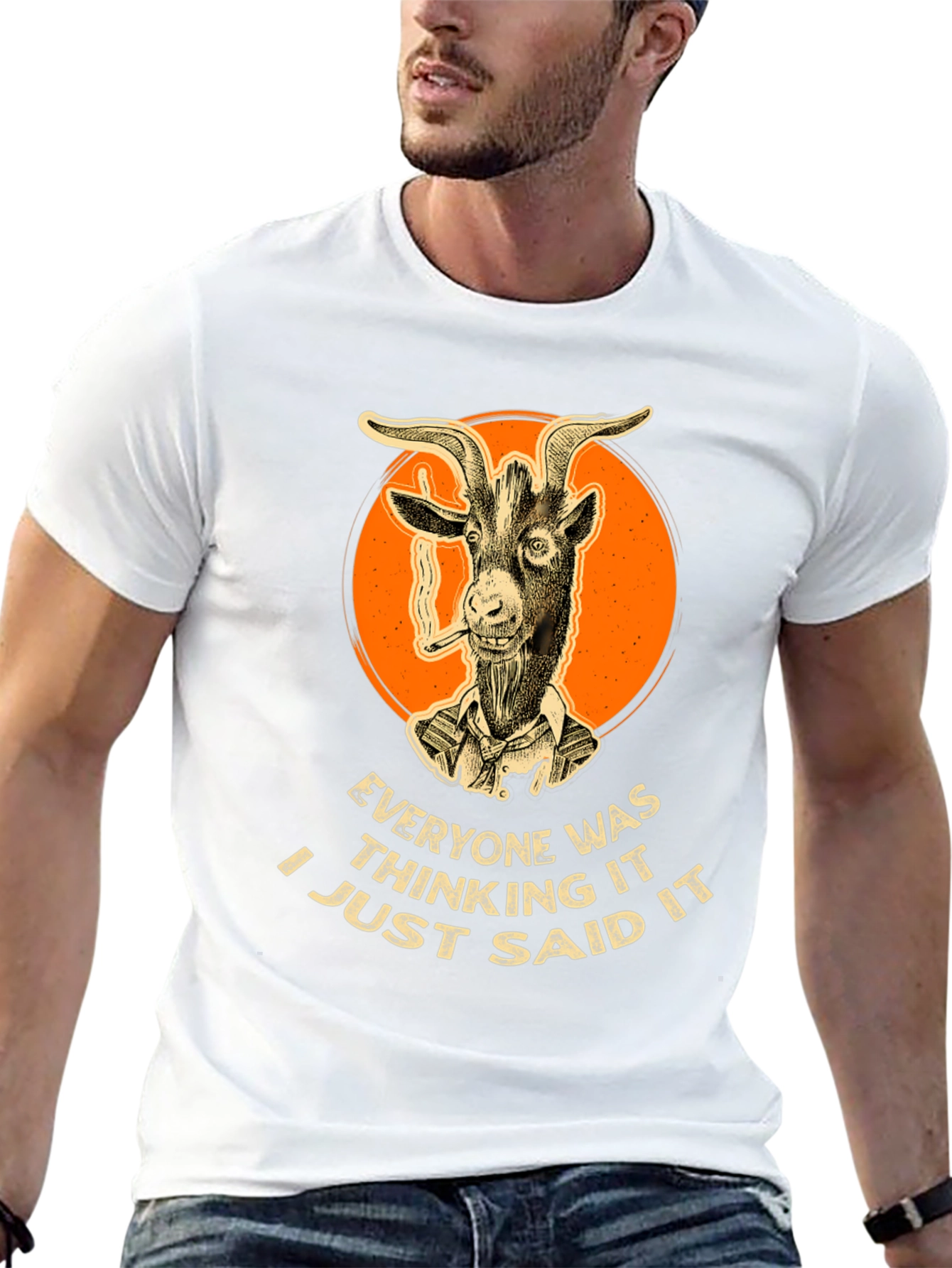 Smoking Goat Graphic Tee - Bold Statement Shirt