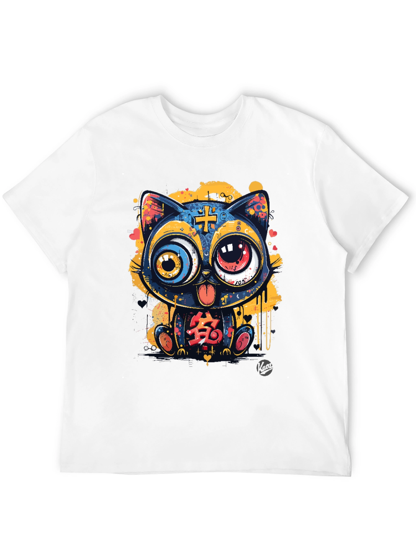Funky Cartoon Cat Graphic Tee
