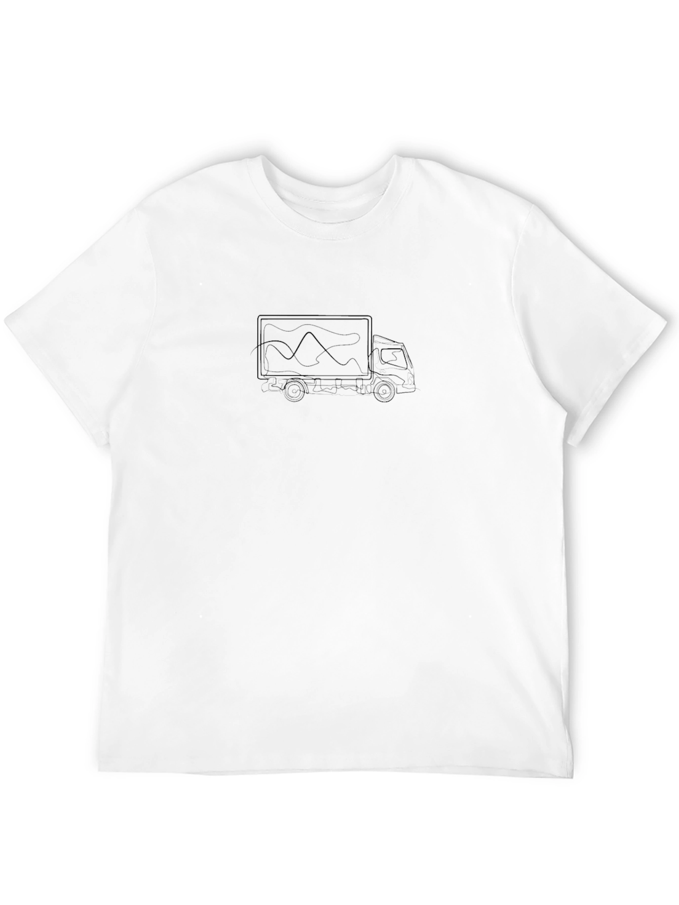 Black T-Shirt with Moving Truck Design