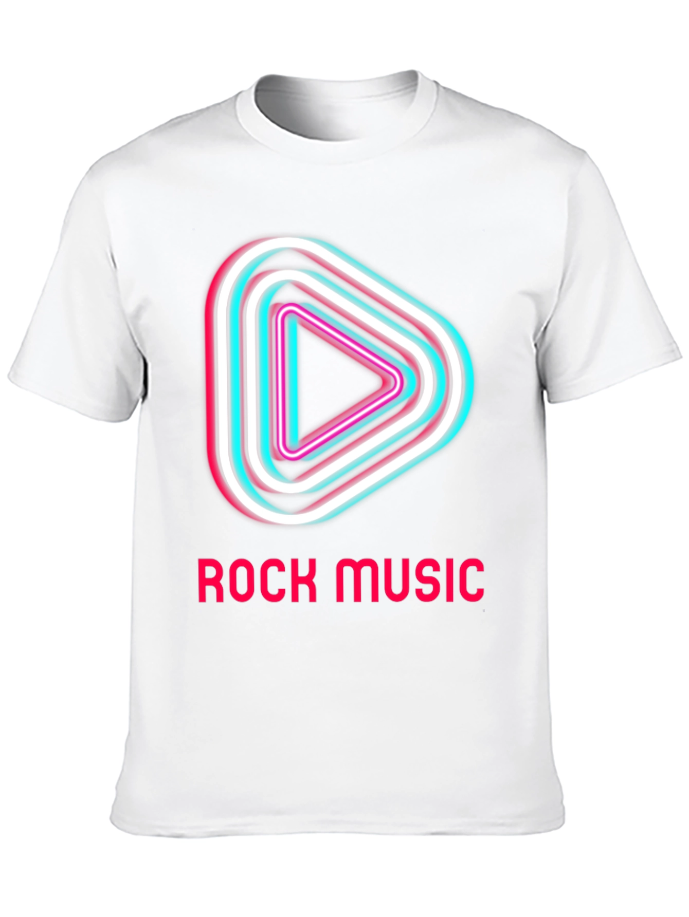 Rock Music T-Shirt - Neon Play Button Design