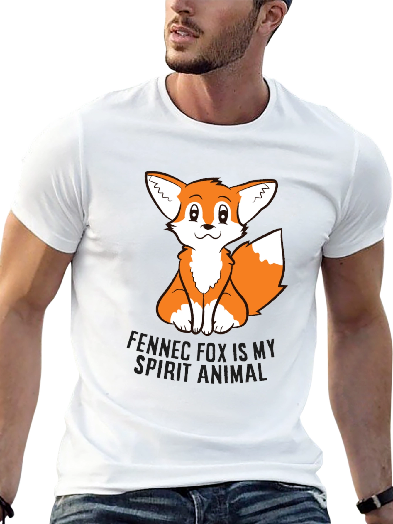 Fennec Fox Spirit Animal Black T-Shirt