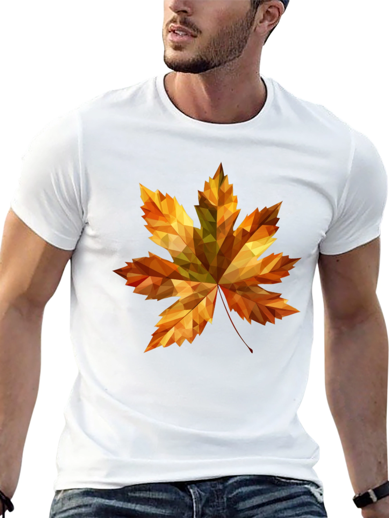 Fall Maple Leaf Graphic Tee - Stylish Black T-Shirt