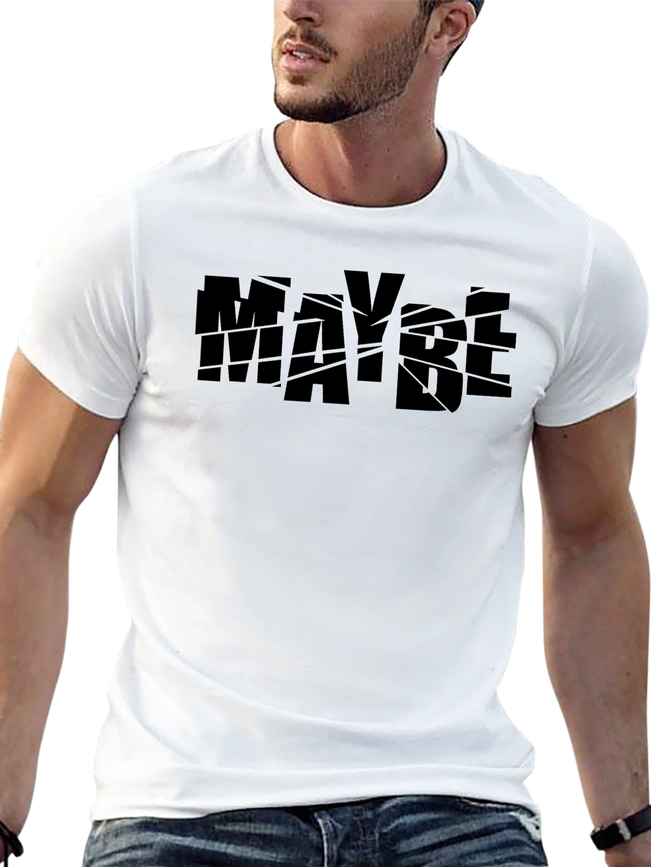 Maybe Graphic Tee - Bold Black Cotton T-Shirt