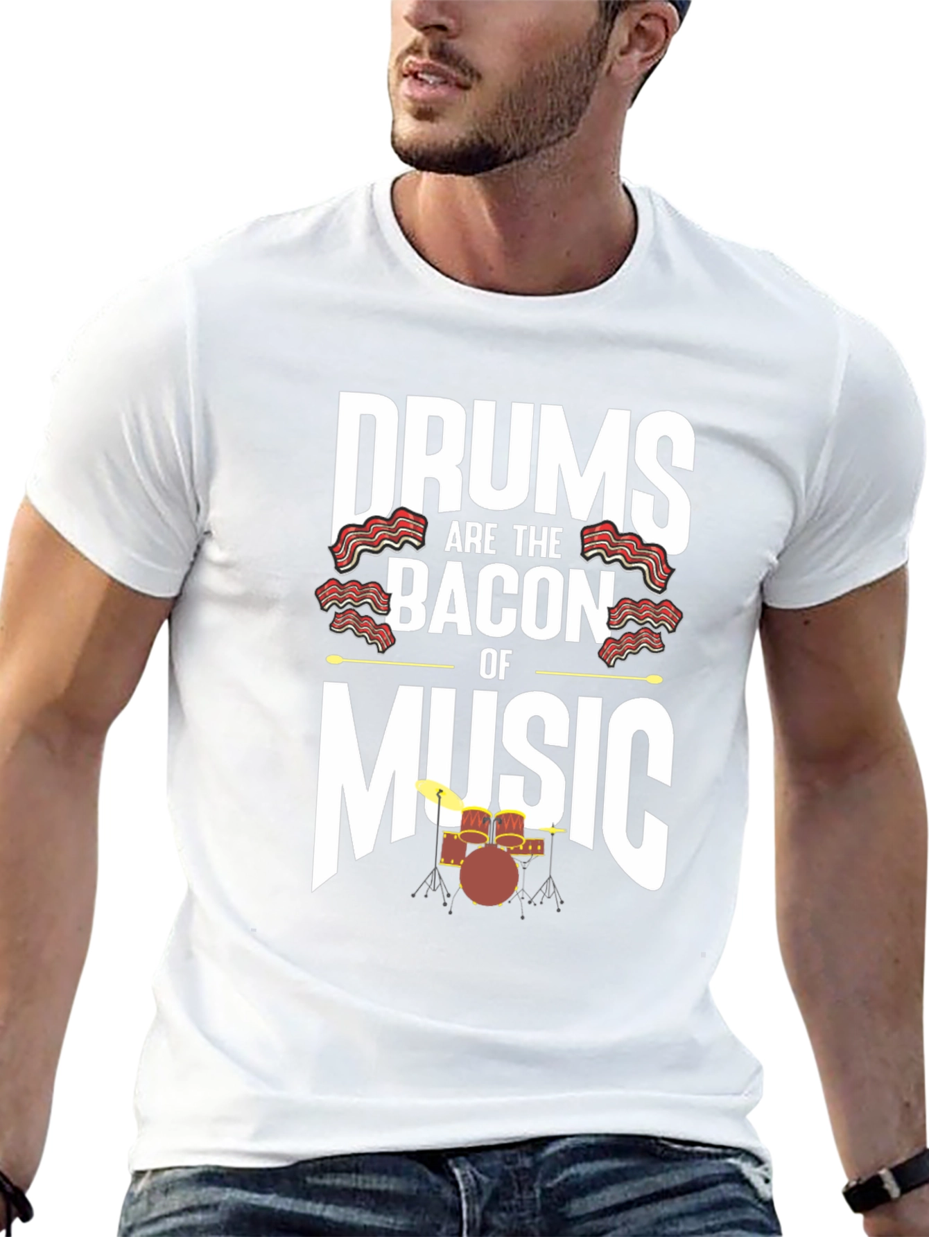 Drums are the Bacon of Music Graphic Tee