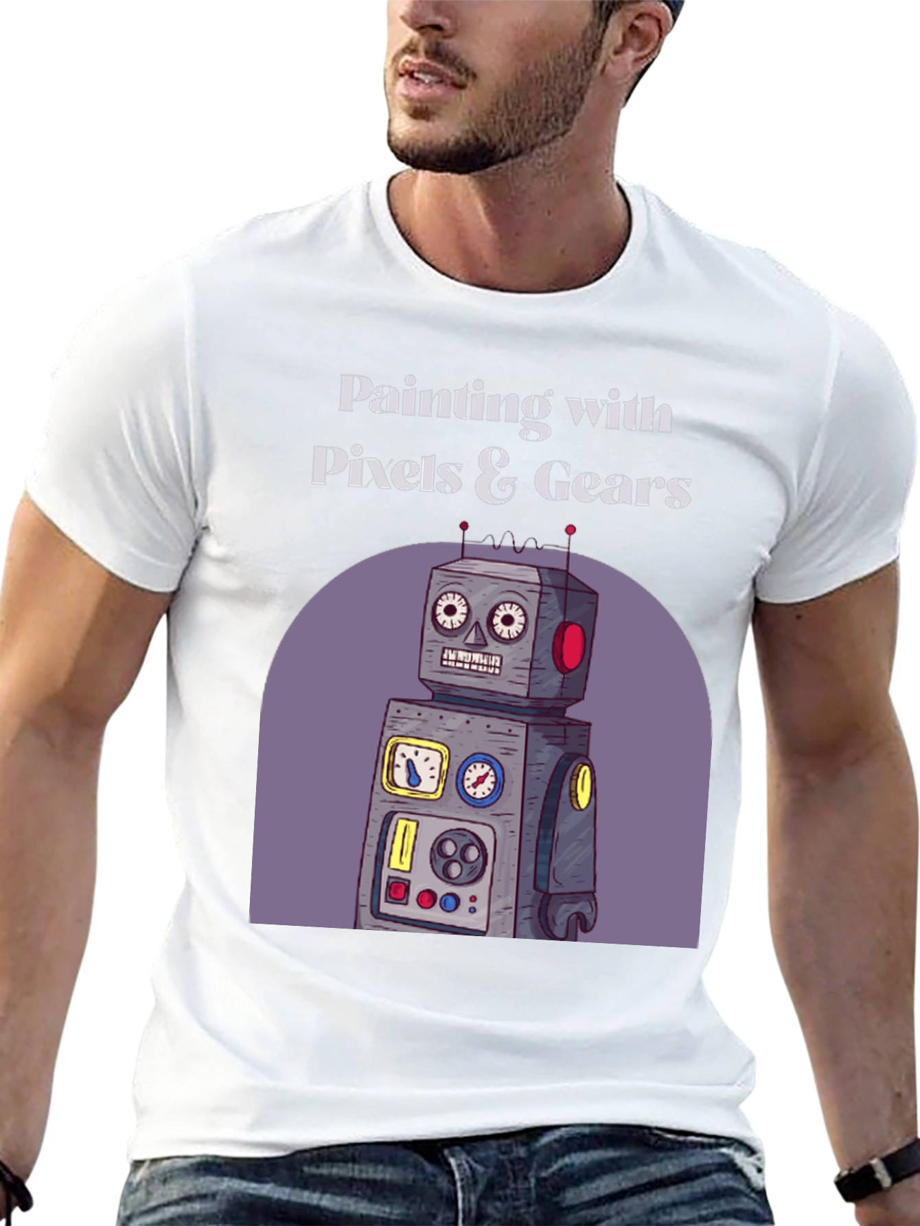 Painting with Pixels & Gears Black T-Shirt