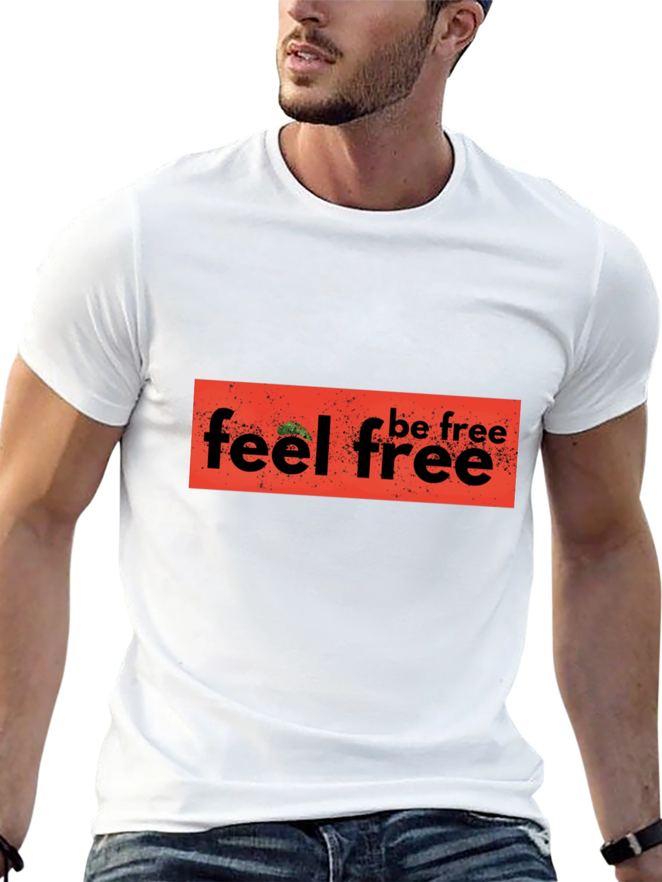 Feel Free Graphic Black T-Shirt