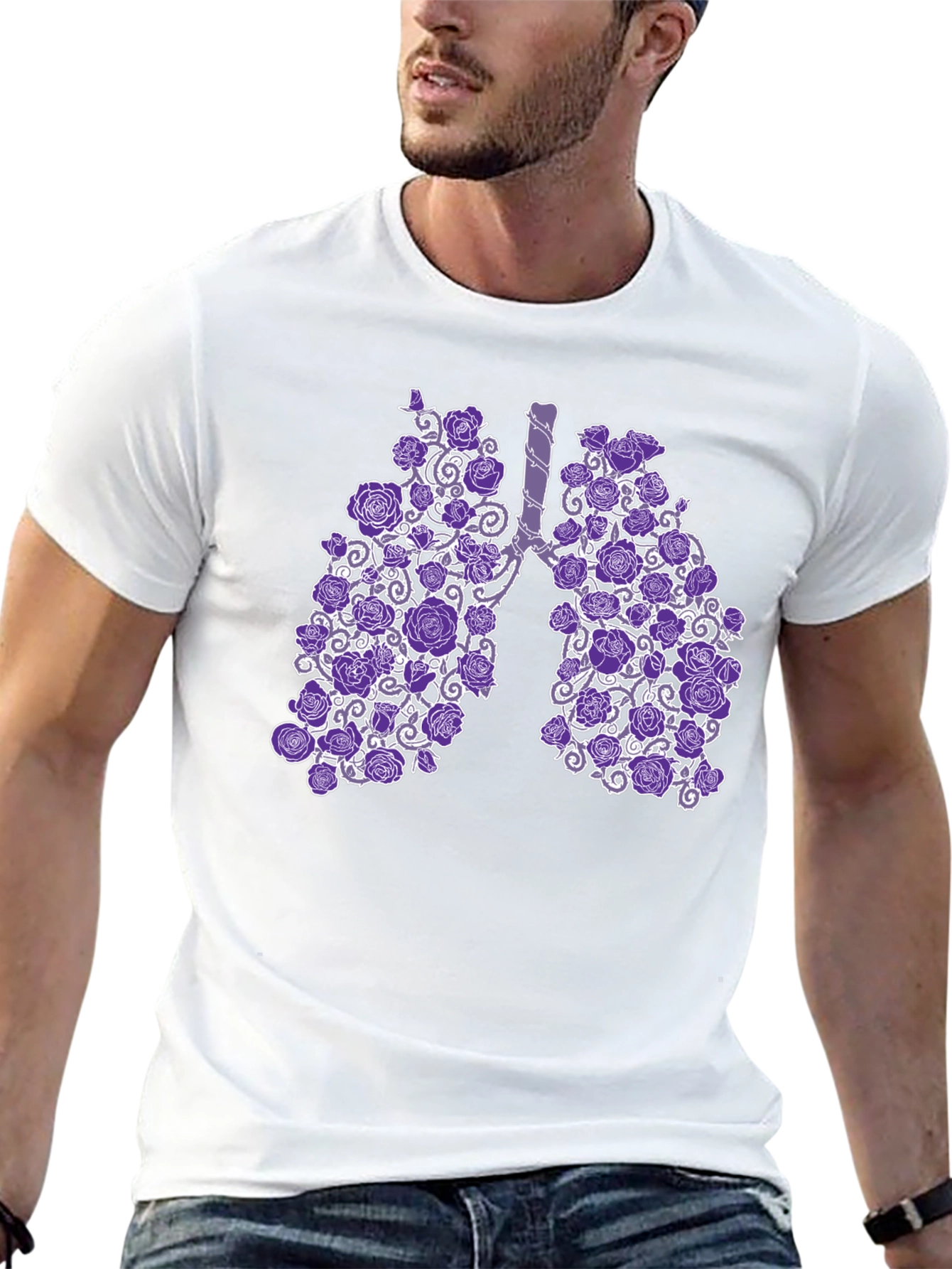 Floral Lung Anatomical T-Shirt - Unique Anatomy Gift