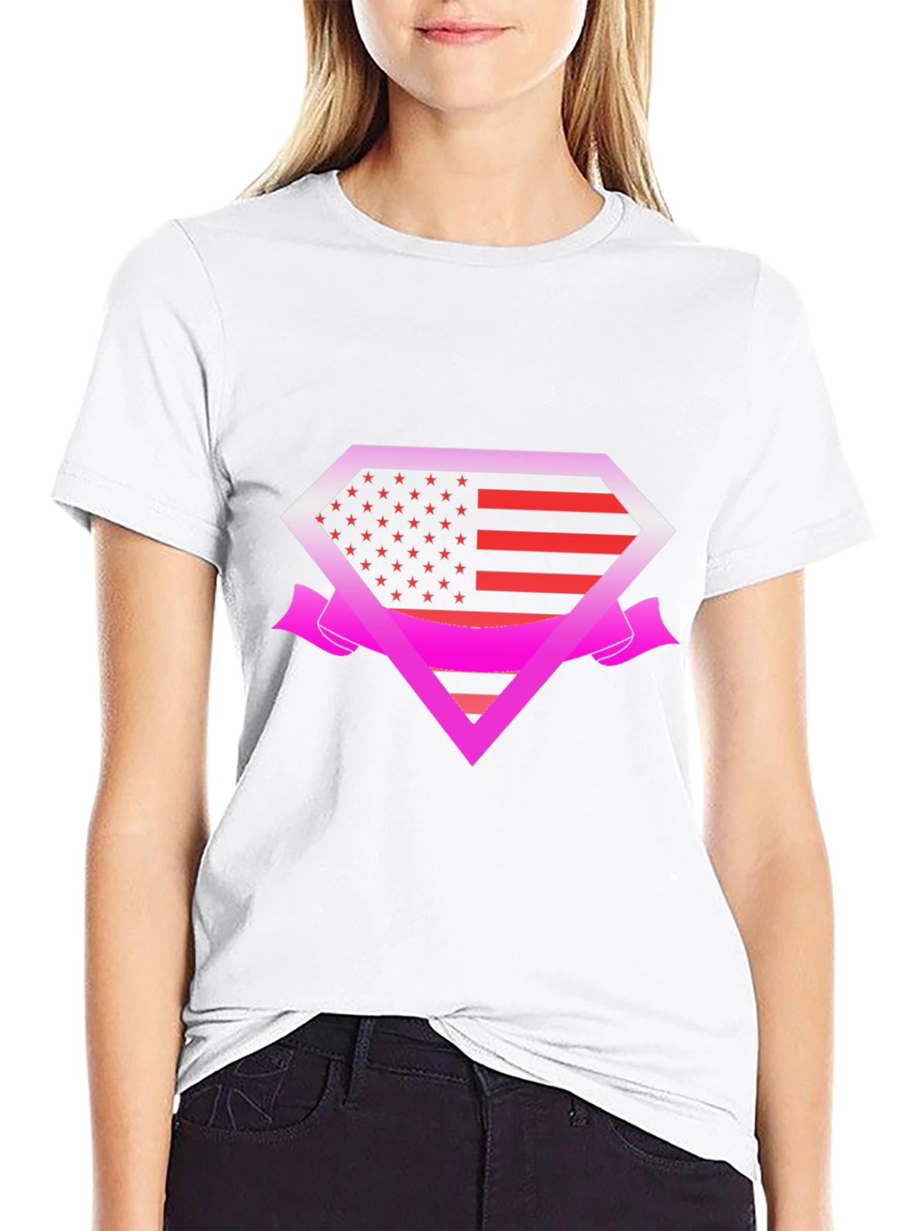 American Flag Superman Logo T-Shirt