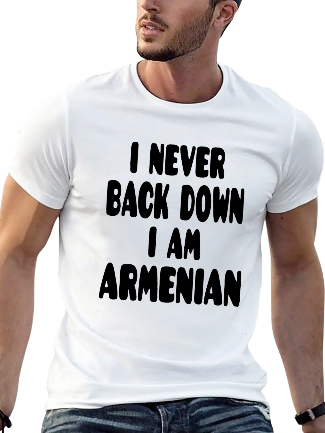I Never Back Down I am Armenian Black T-Shirt