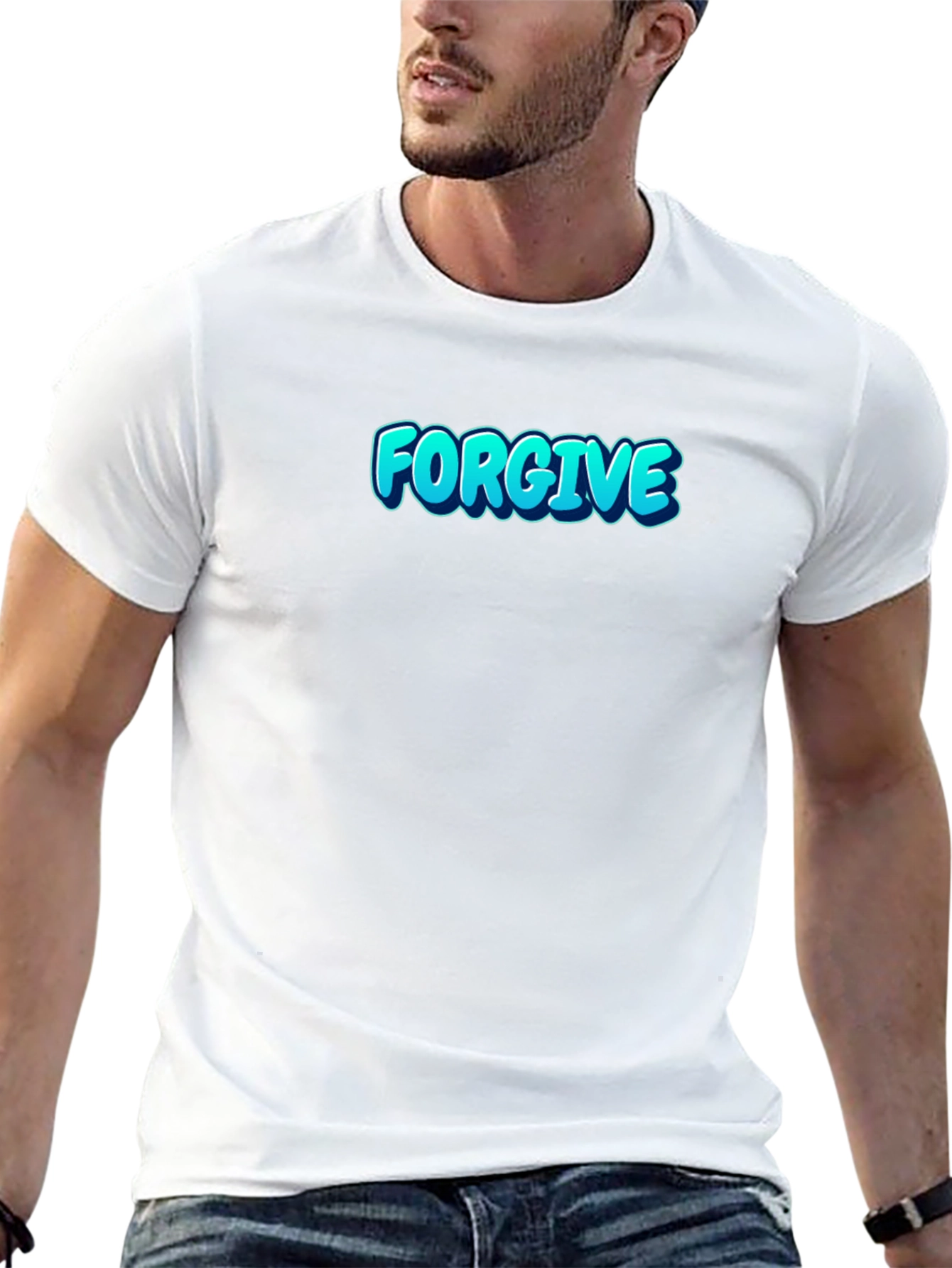 Forgive Graphic Print Black T-Shirt