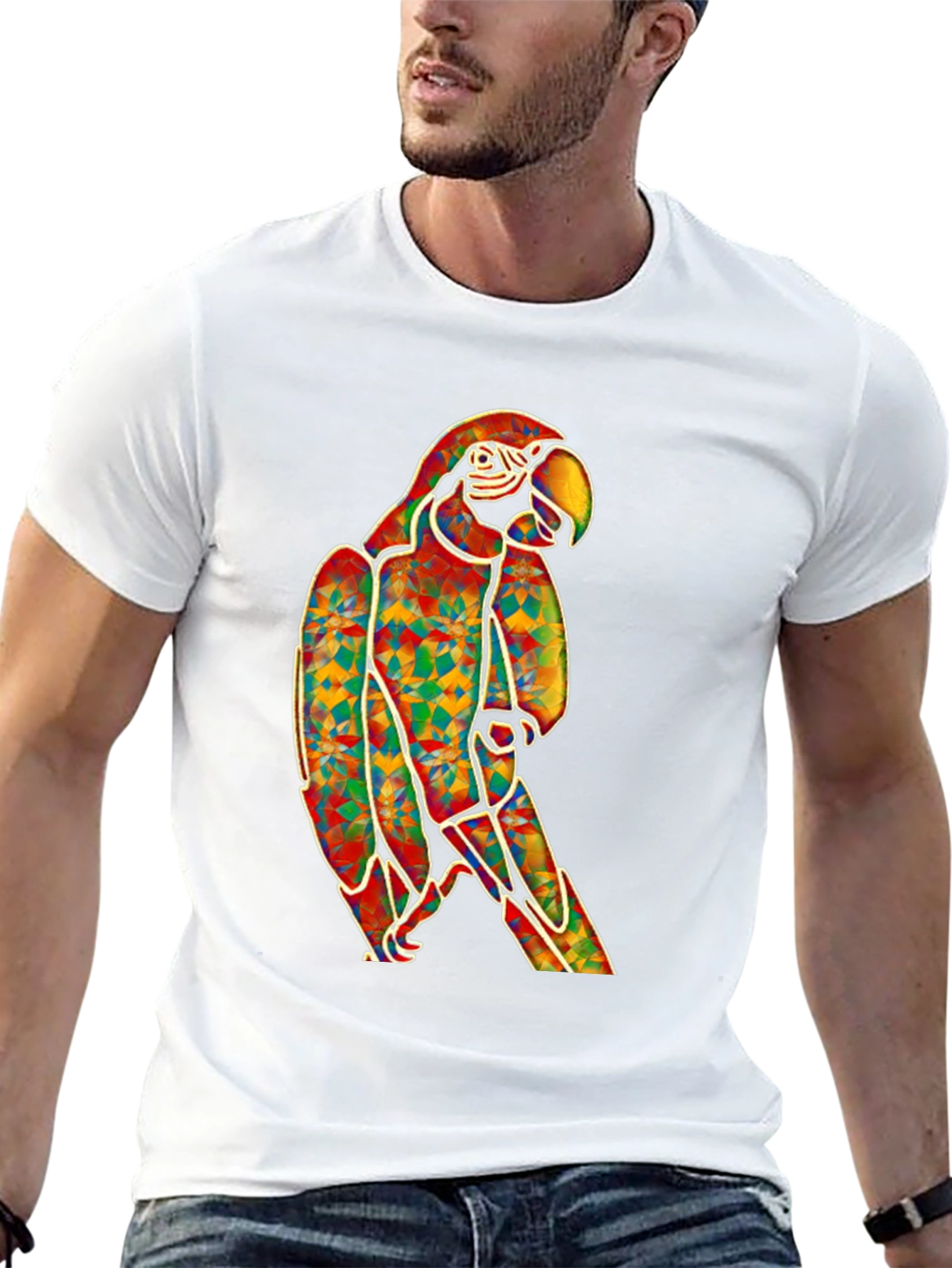 Vibrant Parrot Graphic T-Shirt