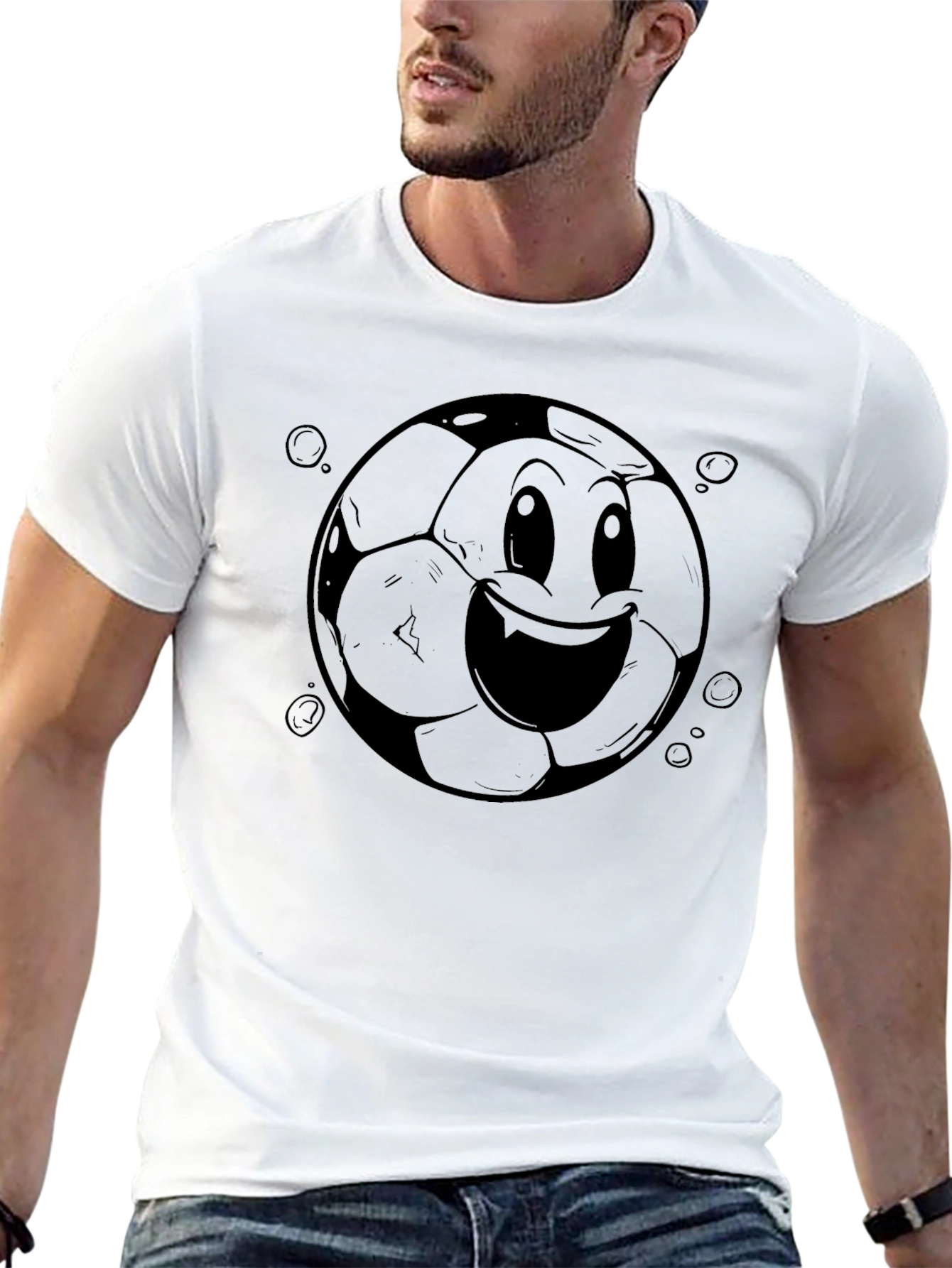 Smiley Soccer Ball Graphic Tee