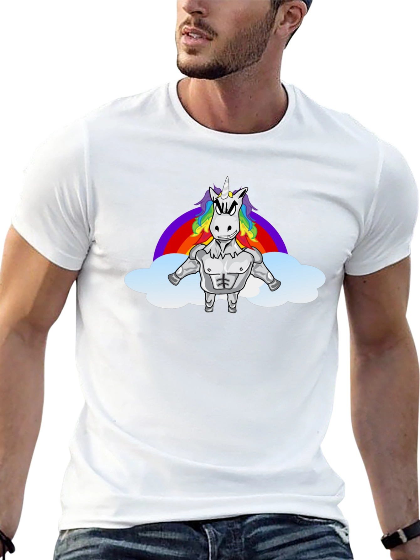 Muscle Unicorn Rainbow T-Shirt